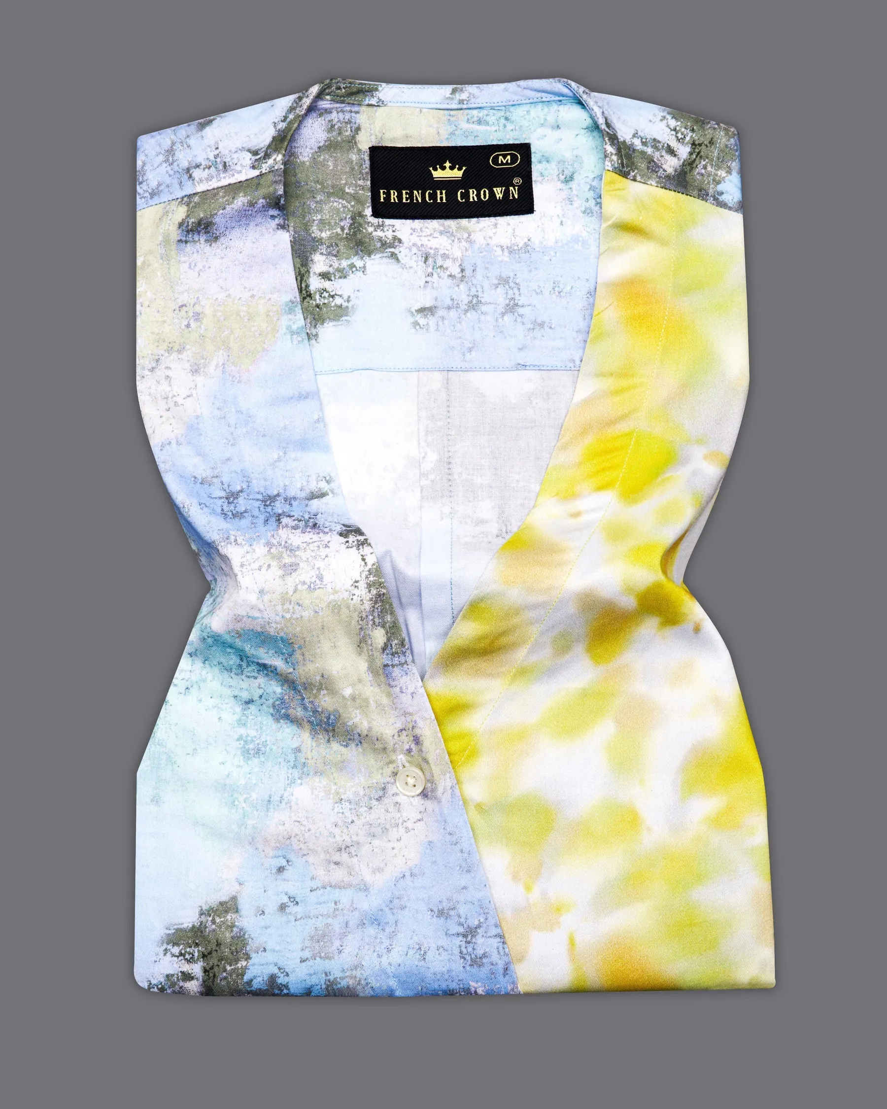 Moonstone Blue with Marble Printed Super Soft Premium Cotton Women’s Shirt sold by French Crown product image thumbnail 5