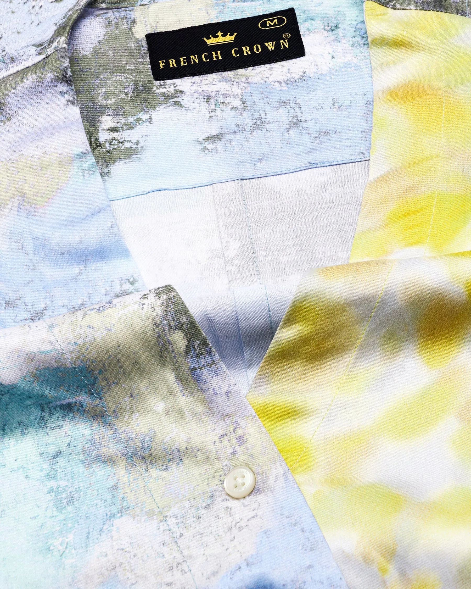 Moonstone Blue with Marble Printed Super Soft Premium Cotton Women’s Shirt sold by French Crown product image thumbnail 4