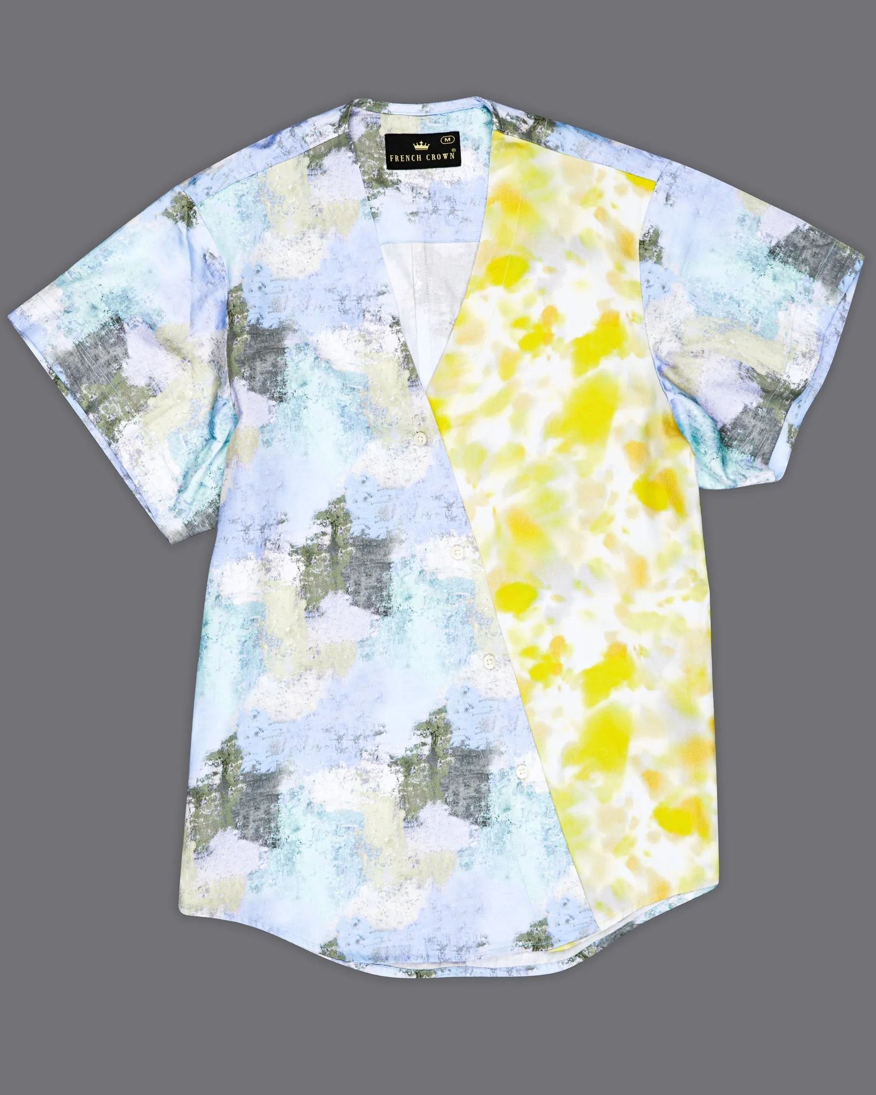 Moonstone Blue with Marble Printed Super Soft Premium Cotton Women’s Shirt sold by French Crown product image thumbnail 2