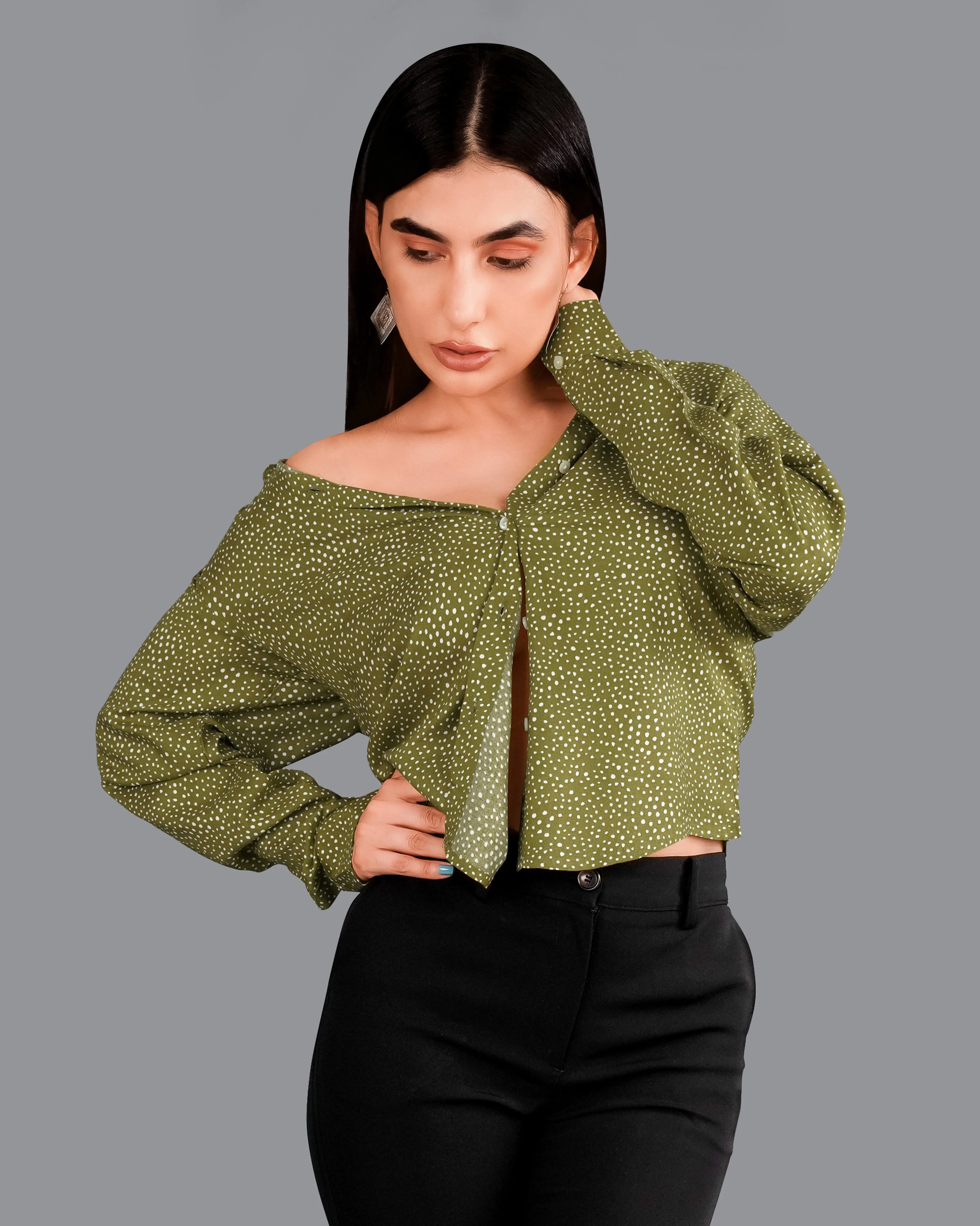 Hemlock Green Printed Premium Tencel Shirt sold by French Crown product image thumbnail 2