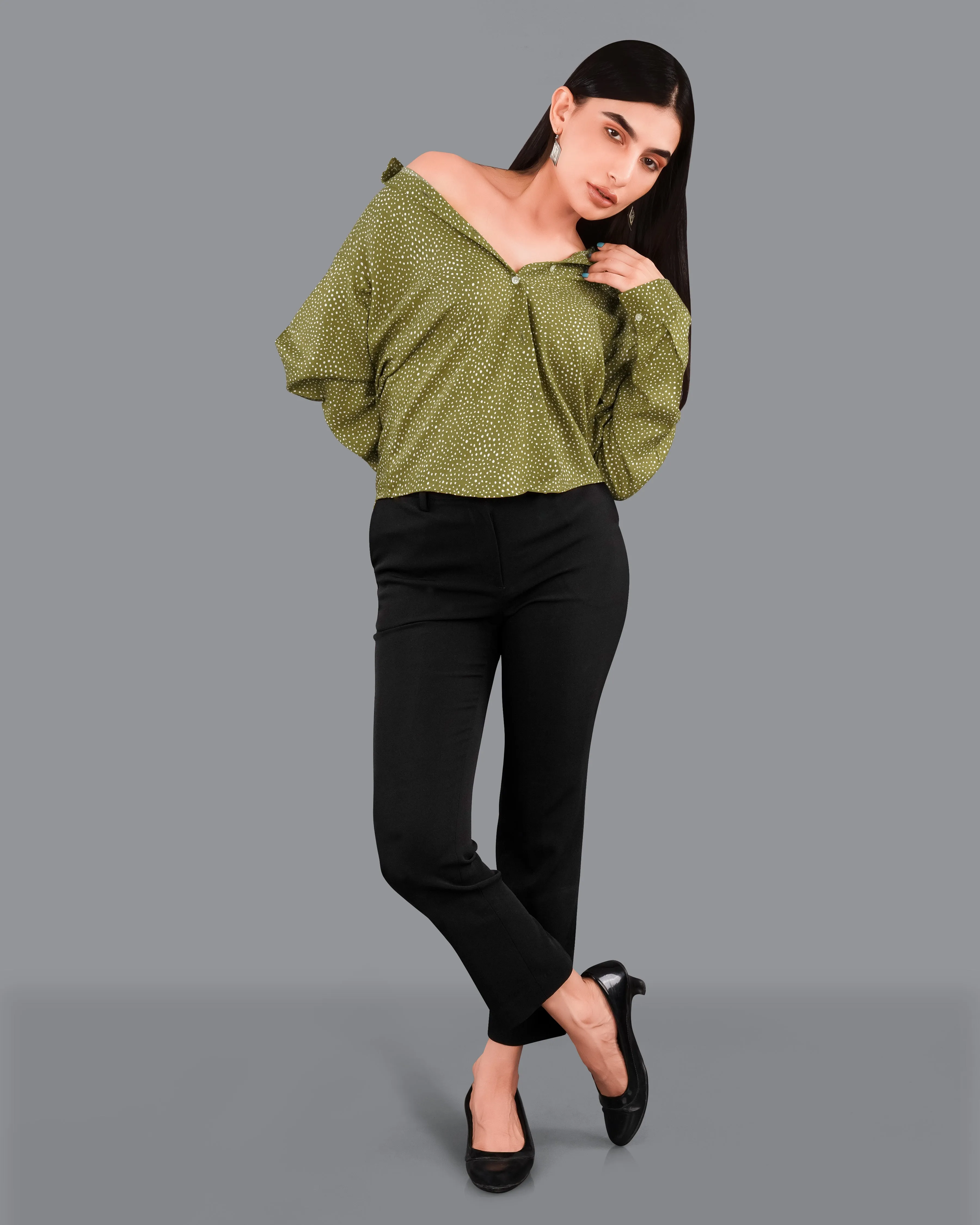 Hemlock Green Printed Premium Tencel Shirt sold by French Crown product image thumbnail 5