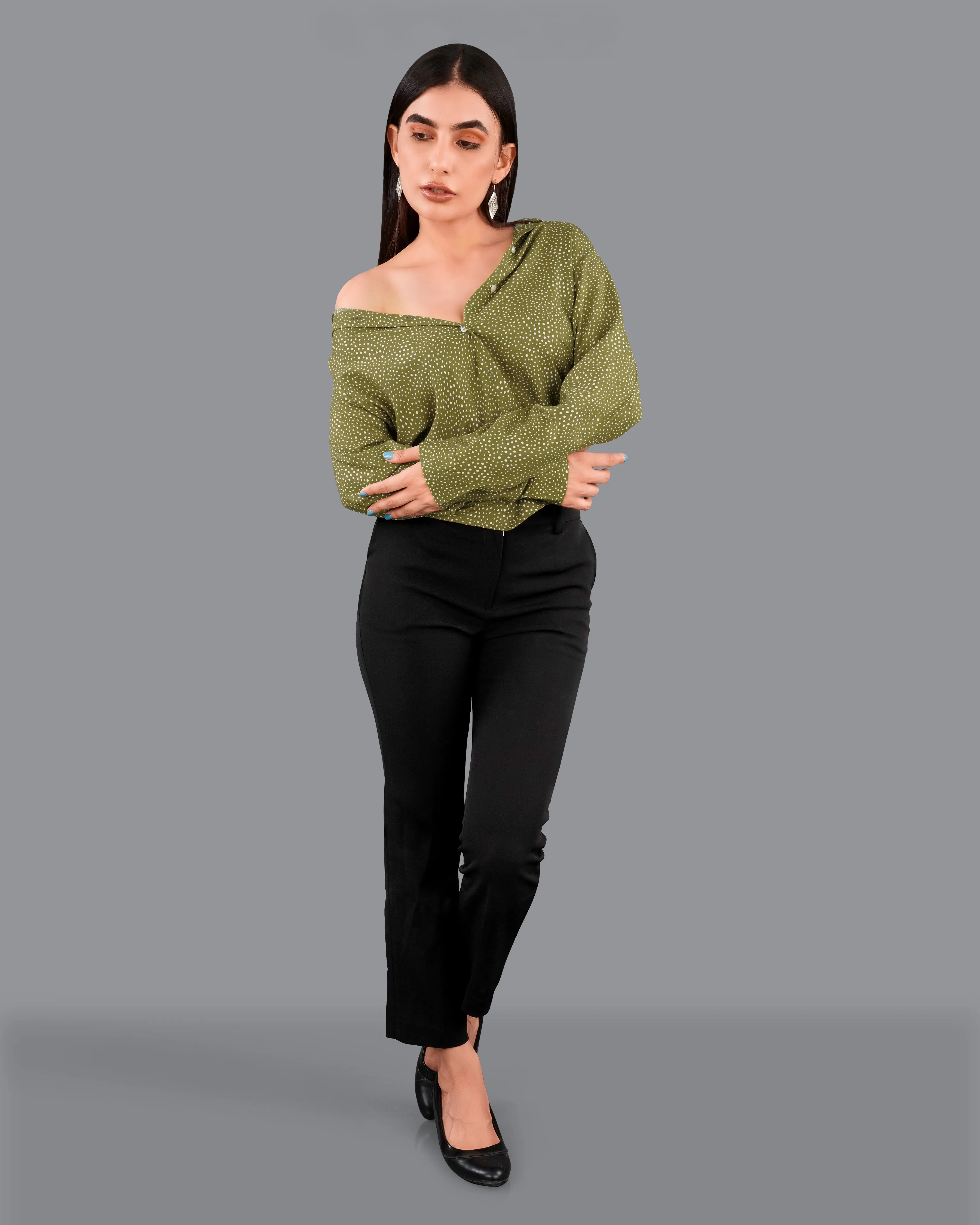 Hemlock Green Printed Premium Tencel Shirt sold by French Crown product image thumbnail 4