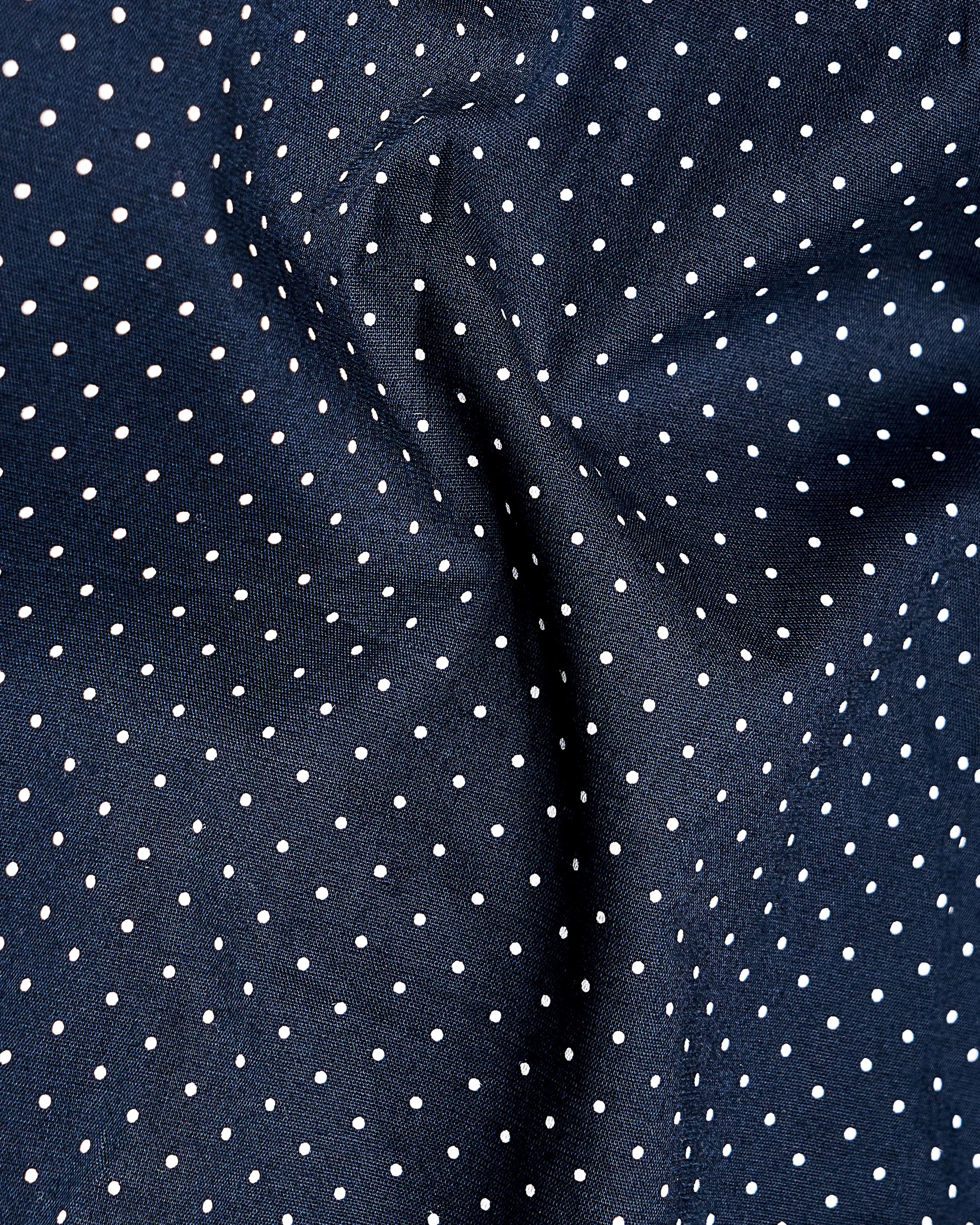 Ebony Clay Blue Polka Dots Premium Cotton Shirt sold by French Crown product image thumbnail 3