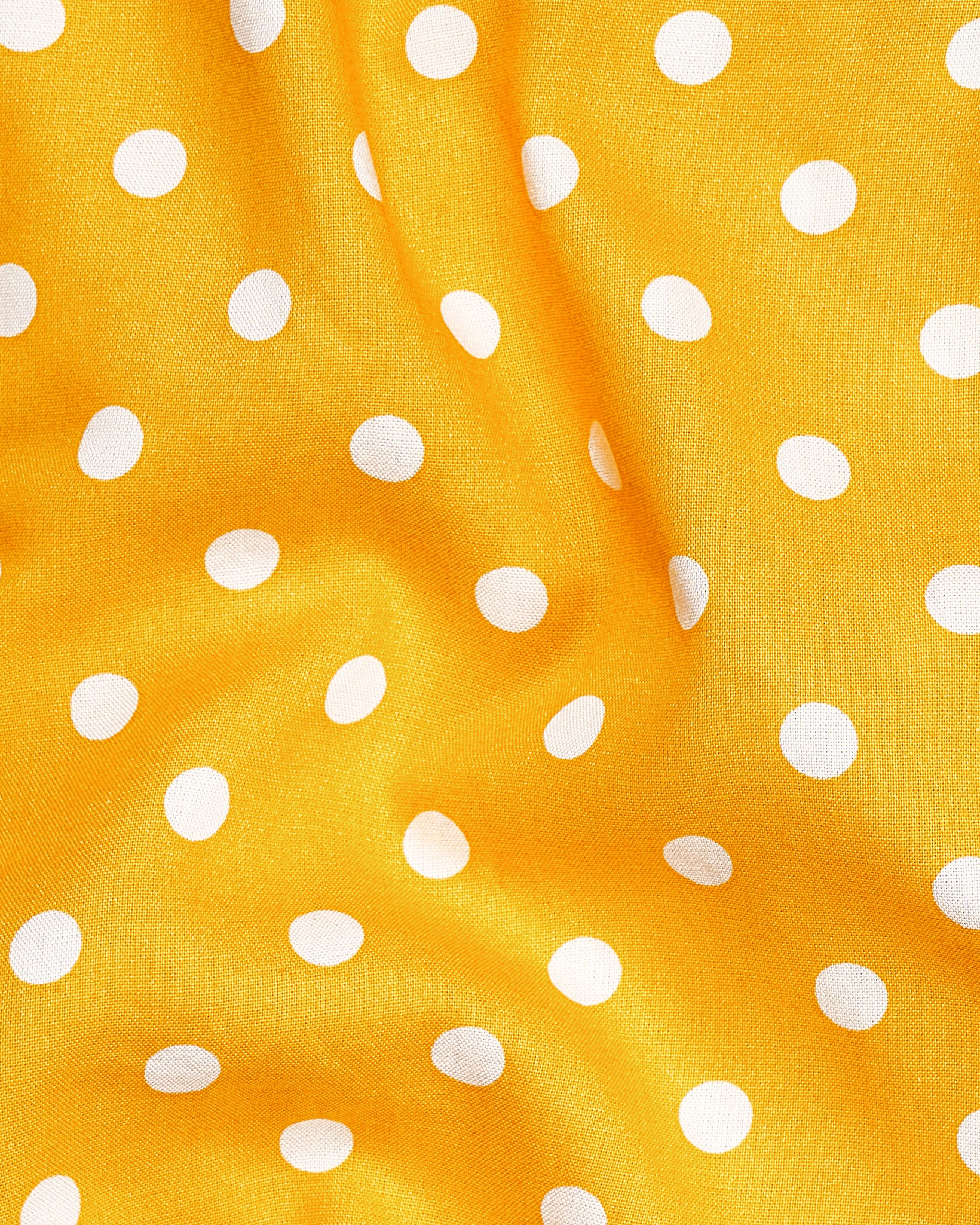 Tangerine Yellow Polka Dots Premium Tencel Shirt sold by French Crown product image thumbnail 3