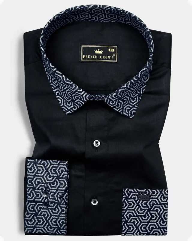 Jade Black Super Soft Premium Cotton Designer shirt sold by French Crown