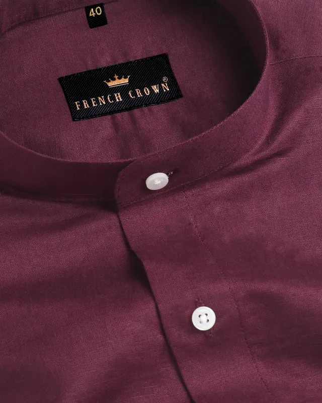 Wine Red Luxurious Linen Shirt sold by French Crown