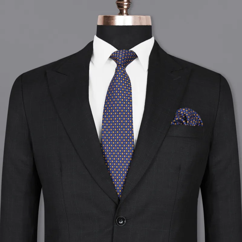 Log Cabin Black Subtle Plaid Wool Rich Blazer sold by French Crown