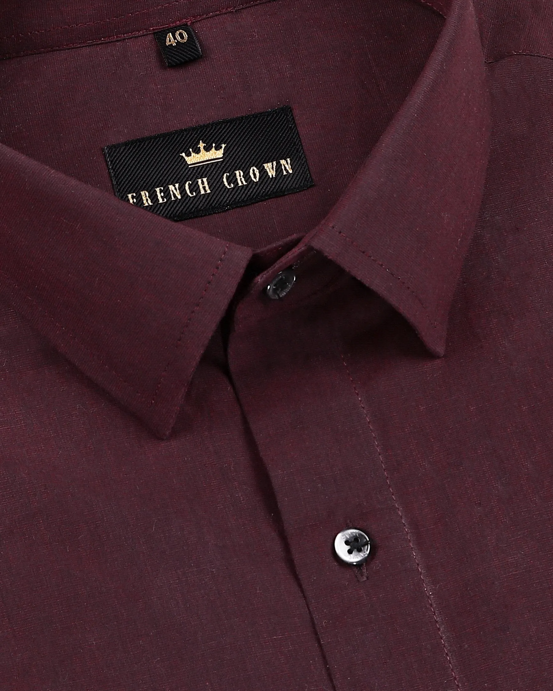 The Maroon Two Tone Chambray Shirt sold by French Crown