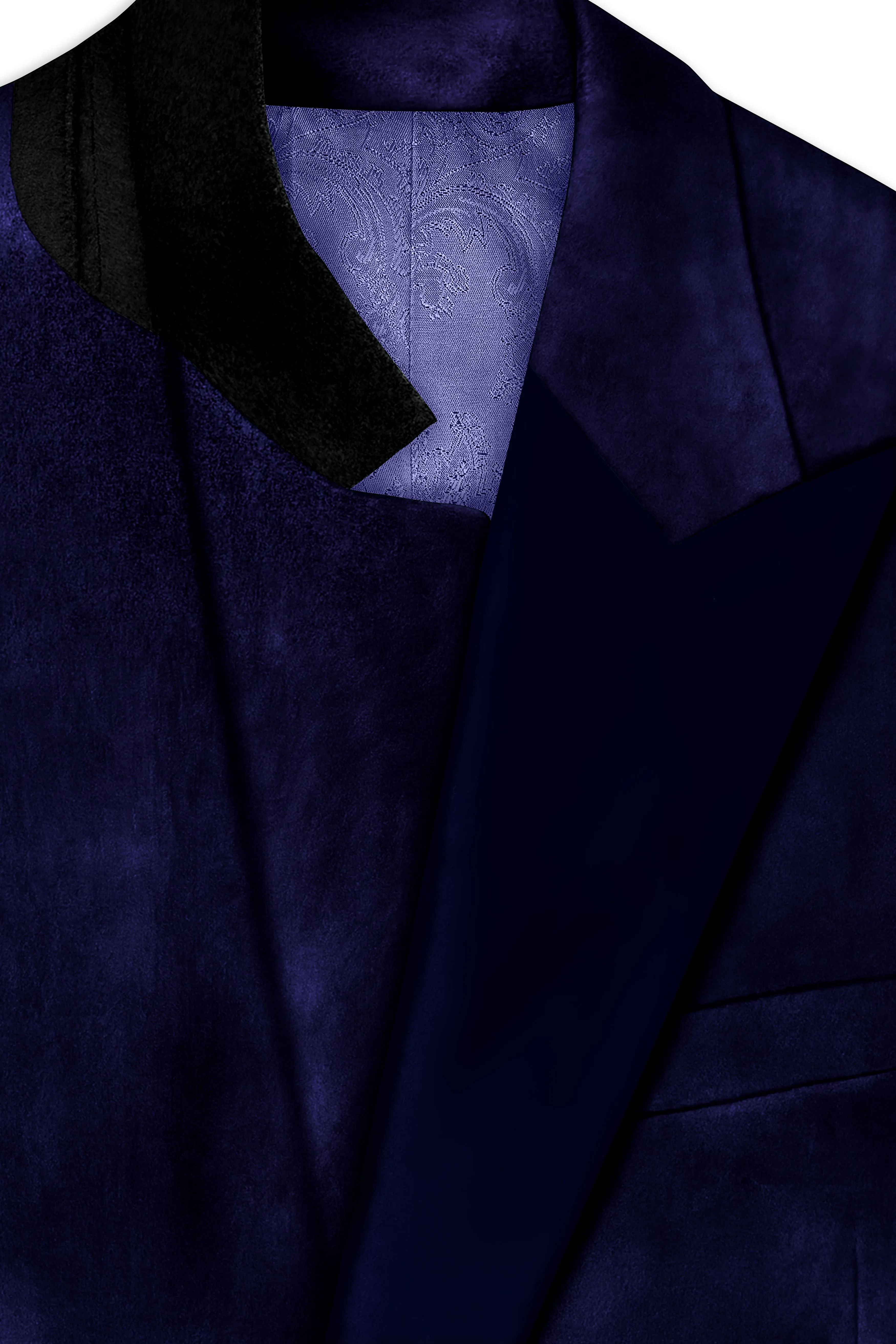 Azurion-Royal Blue With Blue Peak Lepal Velvet Tuxedo Blazer sold by French Crown product image thumbnail 4