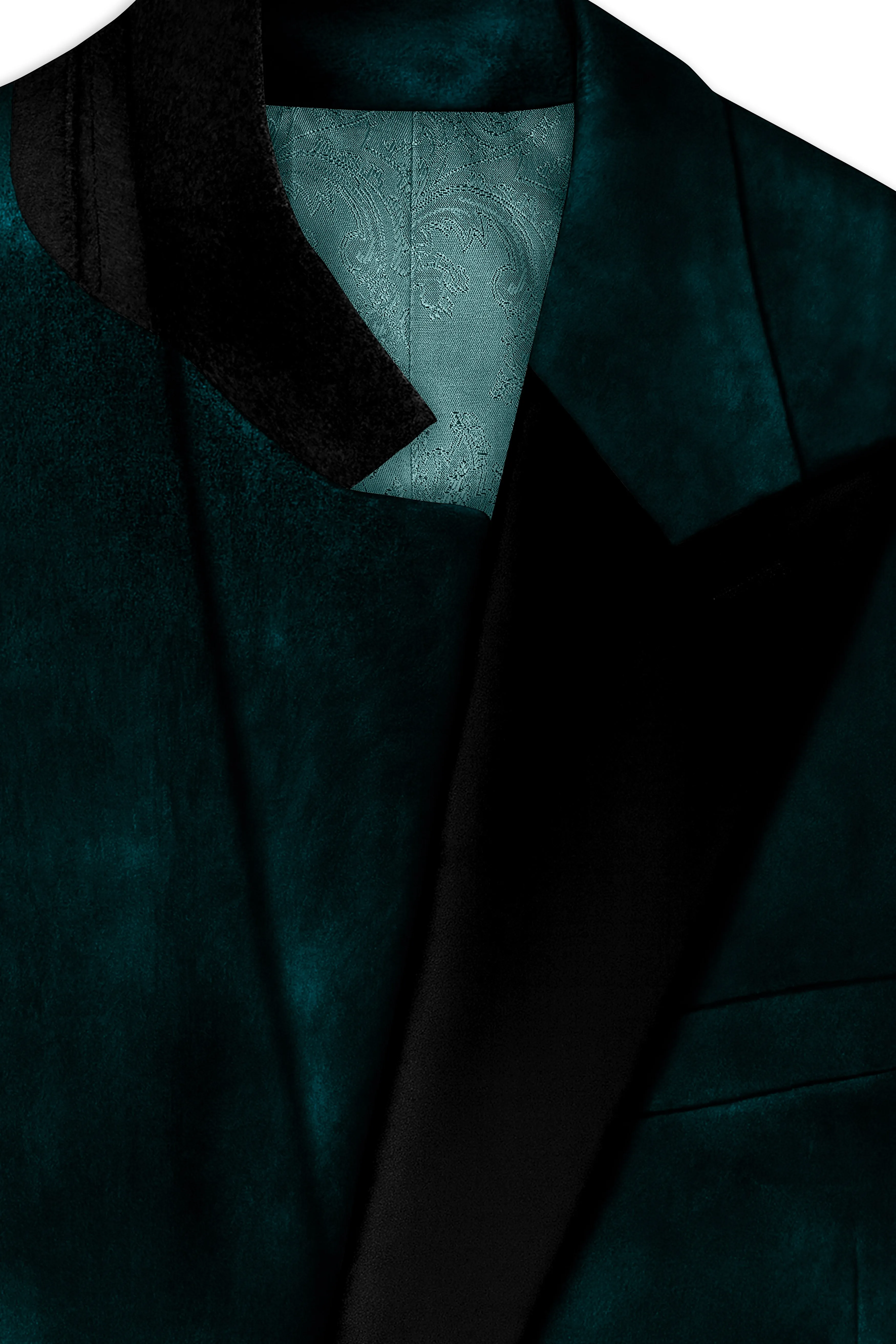Emerivell-Burnham Green Velvet Peak Lapel Tuxedo Blazer sold by French Crown product image thumbnail 4