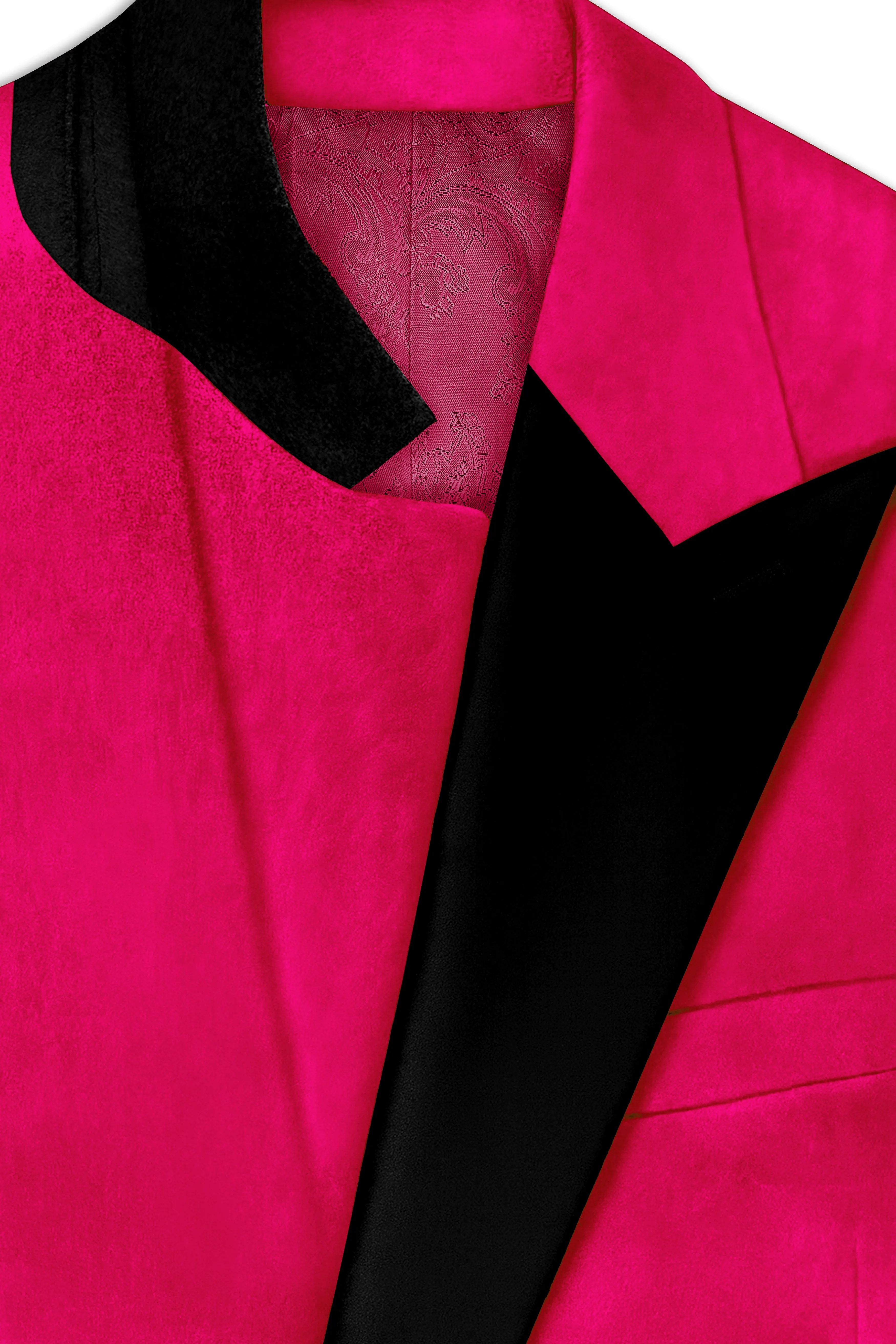 Shivelle-Shiraz Pink Velvet Peak Lapel Tuxedo Suit sold by French Crown product image thumbnail 5