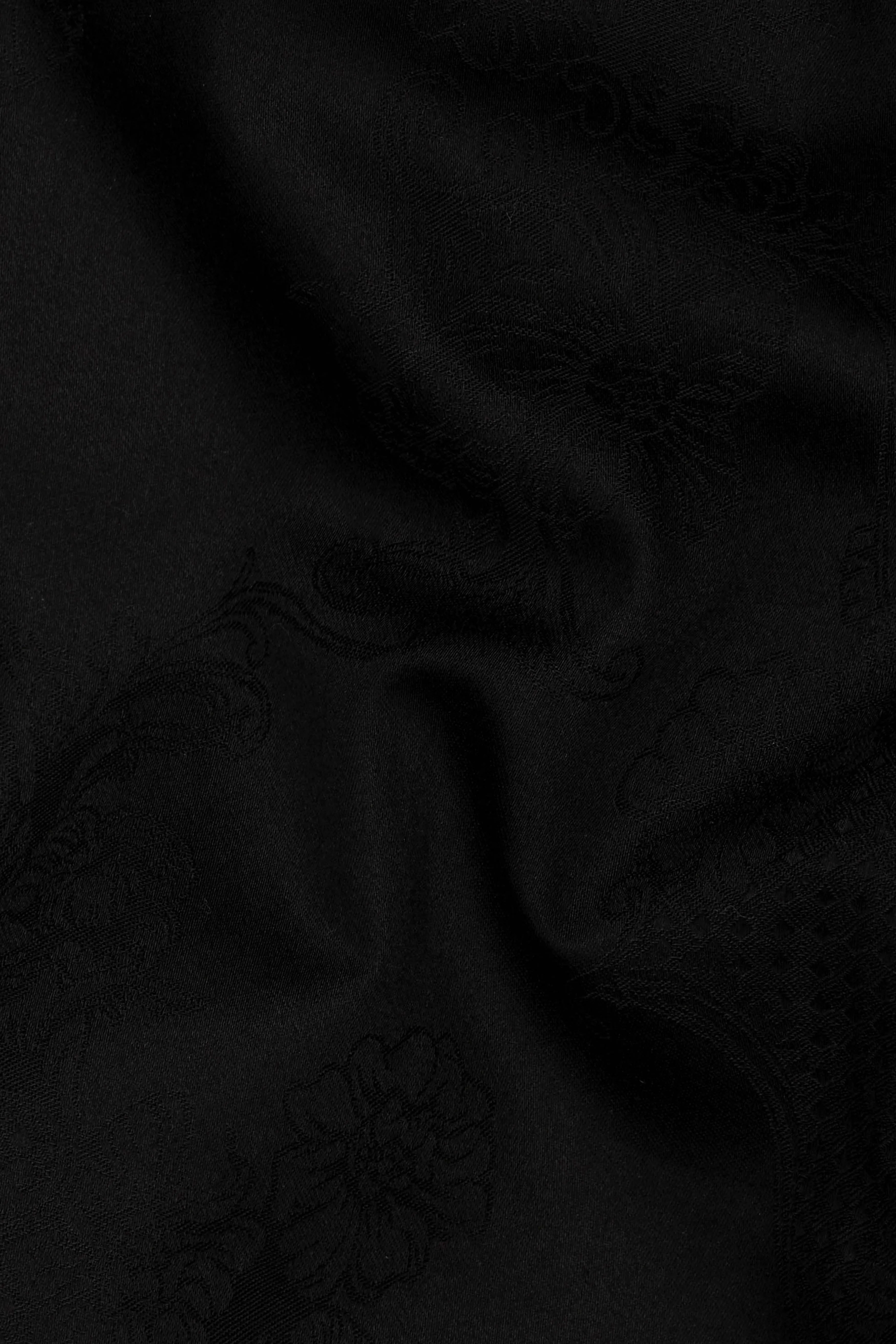 Jade Black Jacquard Textured Premium Giza Cotton Shirt sold by French Crown product image thumbnail 2