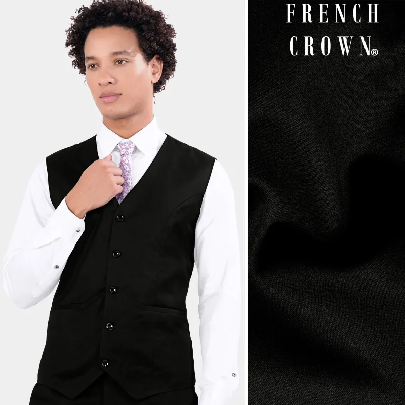 Jade Black Wool Rich Waistcoat sold by French Crown