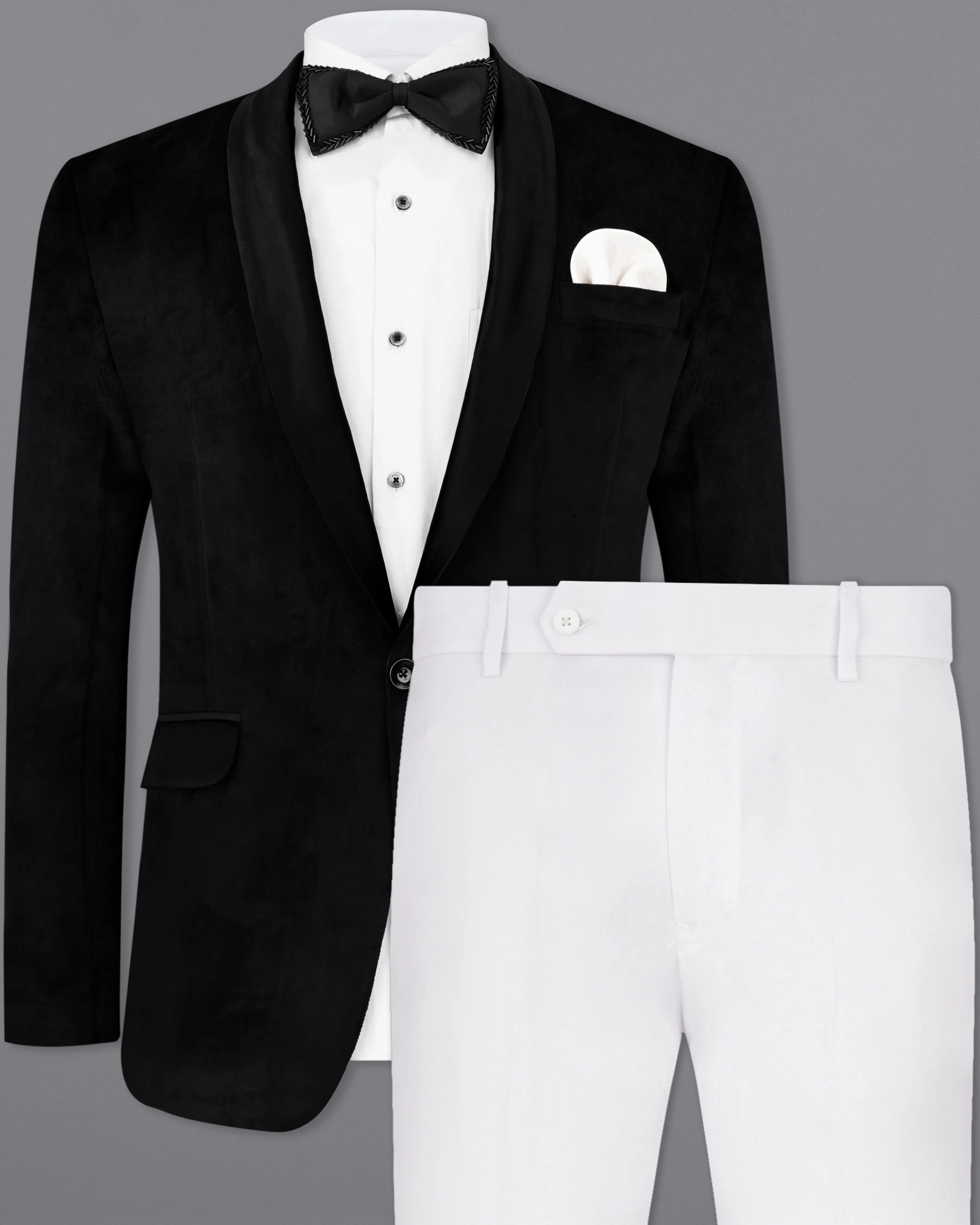 Jade Black Velvet Tuxedo Designer Suit sold by French Crown product image thumbnail 2