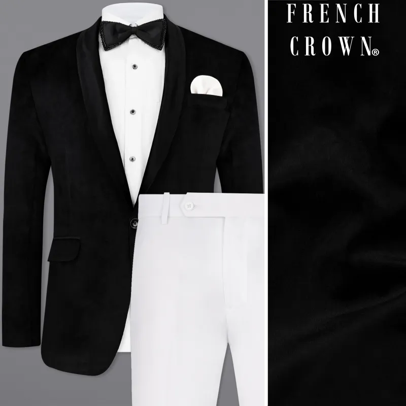 Jade Black Velvet Tuxedo Designer Suit made by French Crown