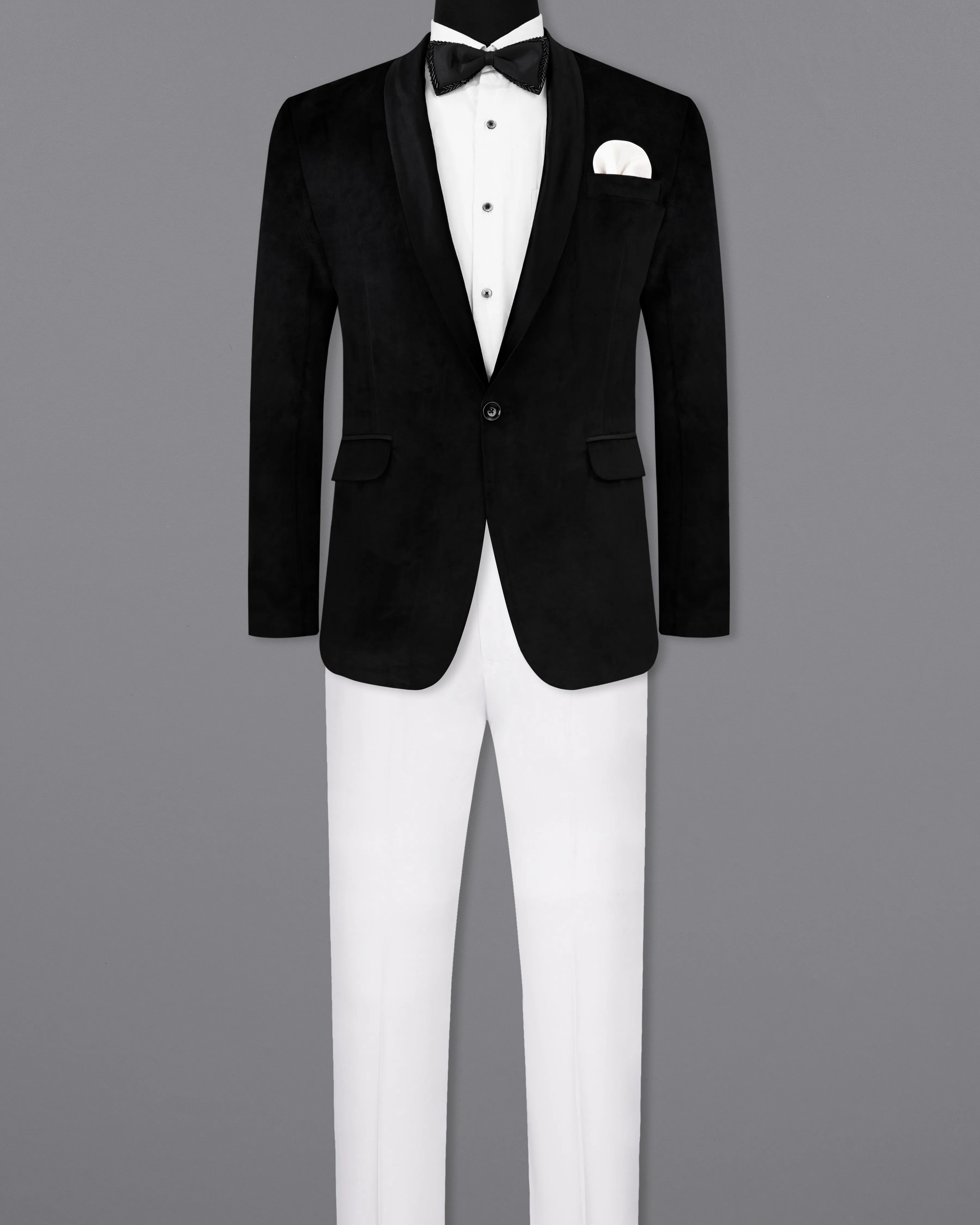 Jade Black Velvet Tuxedo Designer Suit sold by French Crown product image thumbnail 4