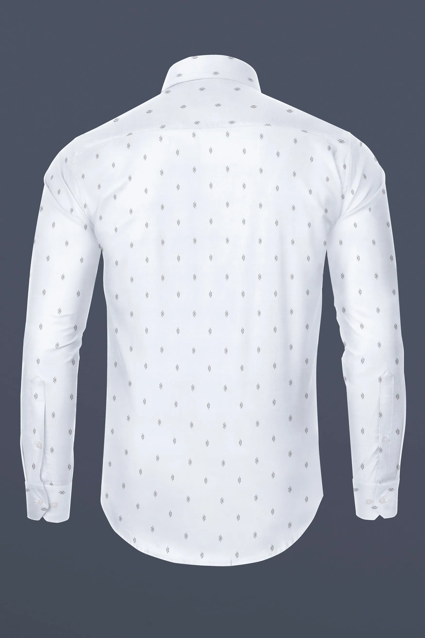 Bright White Dobby Textured Premium Giza Cotton Shirt sold by French Crown product image thumbnail 5