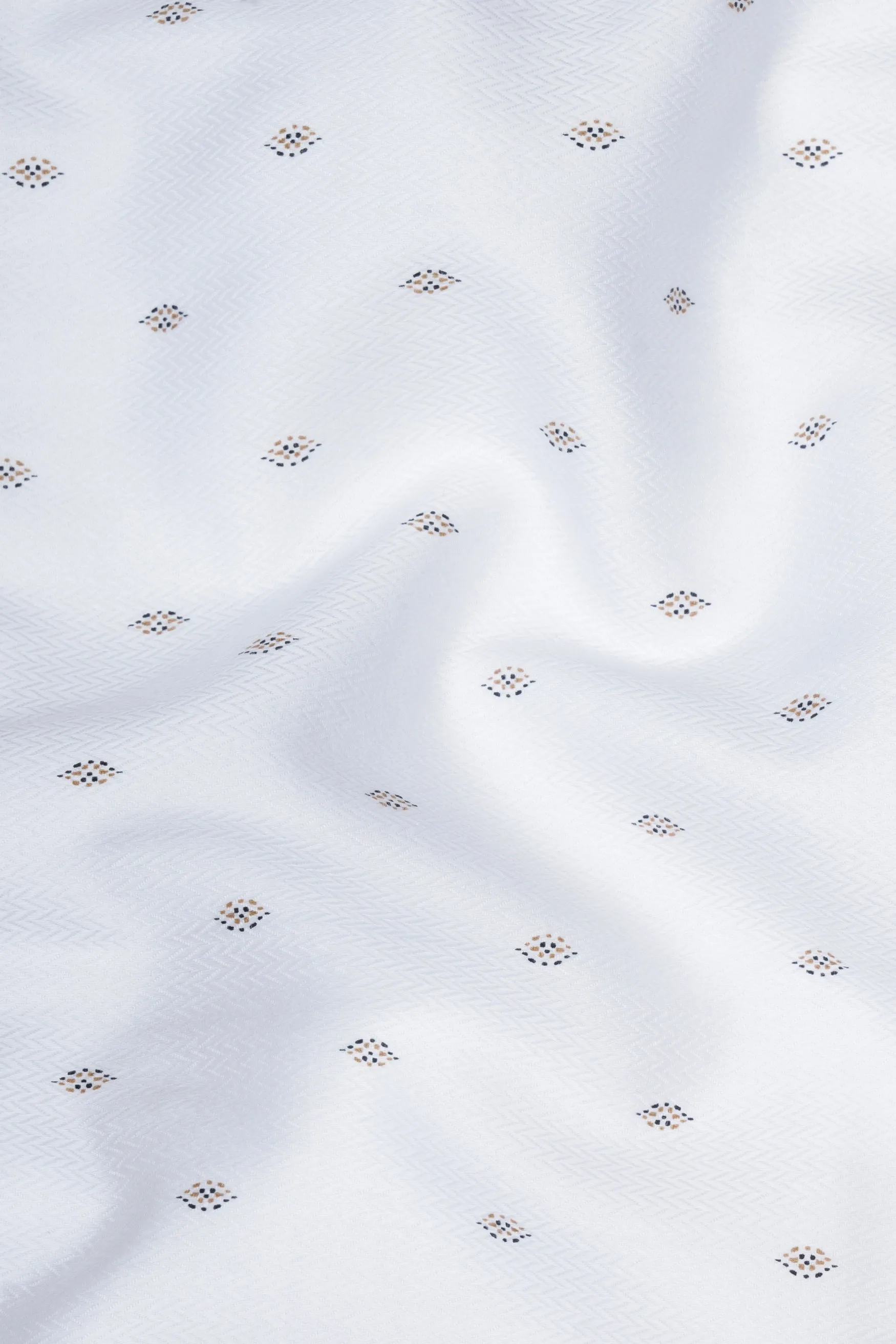 Bright White Dobby Textured Premium Giza Cotton Shirt sold by French Crown product image thumbnail 2