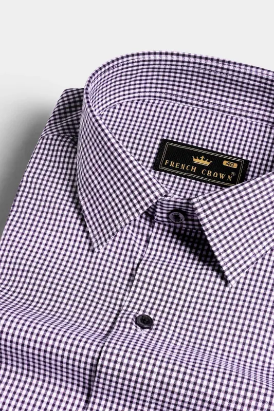 Affair Purple and Black Gingham Checkered Premium Cotton Shirt sold by French Crown