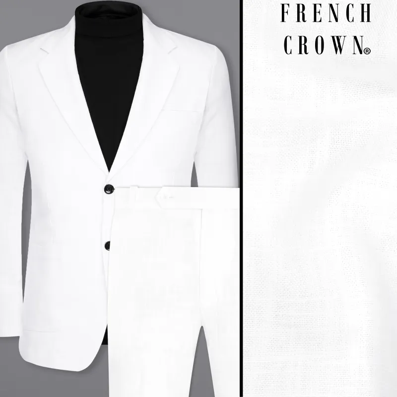 Snow White Luxurious Linen Sports Suit sold by French Crown