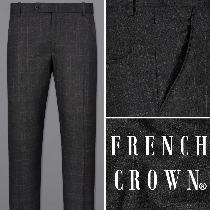 Nero Grey Subtle Plaid Pant sold by French Crown