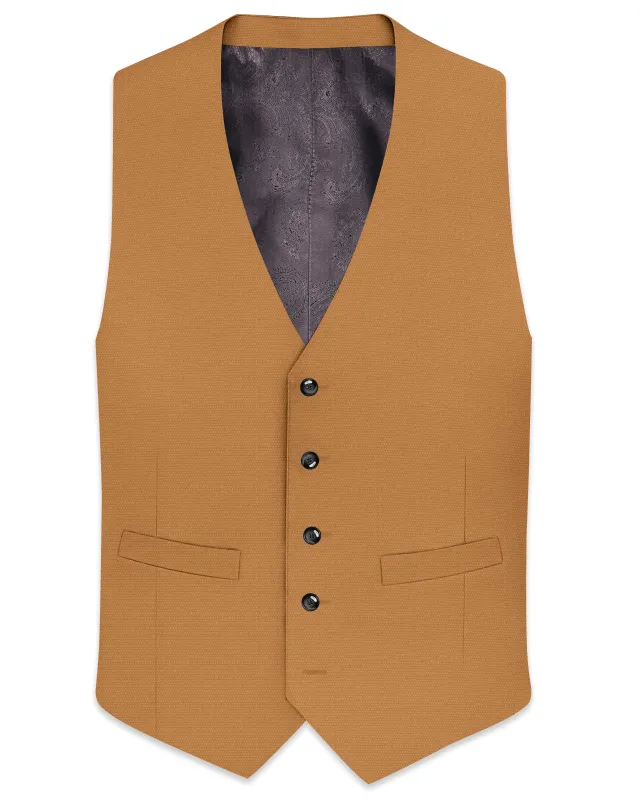 Twine Brown Dobby Textured Waistcoat sold by French Crown