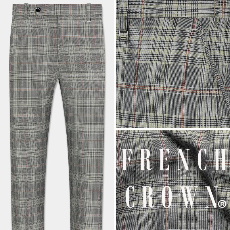 Chalice Gray Plaid Wool Rich Pant sold by French Crown