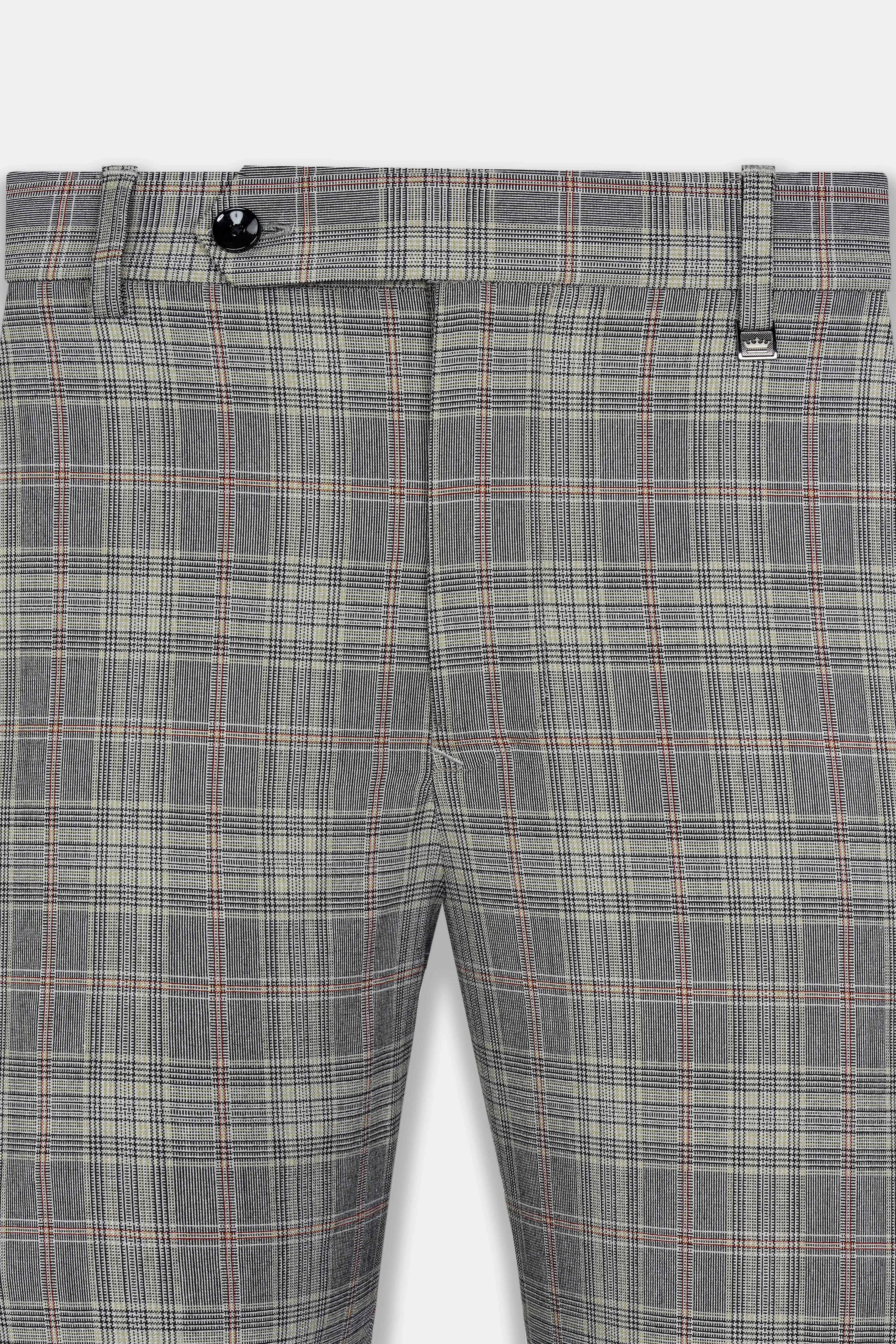 Chalice Gray Plaid Wool Rich Pant sold by French Crown product image thumbnail 4