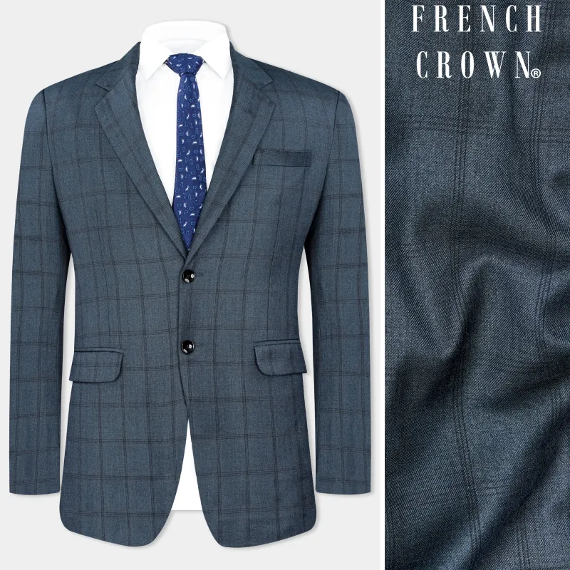 Bayoux Gray Plaid Wool Rich Blazer sold by French Crown