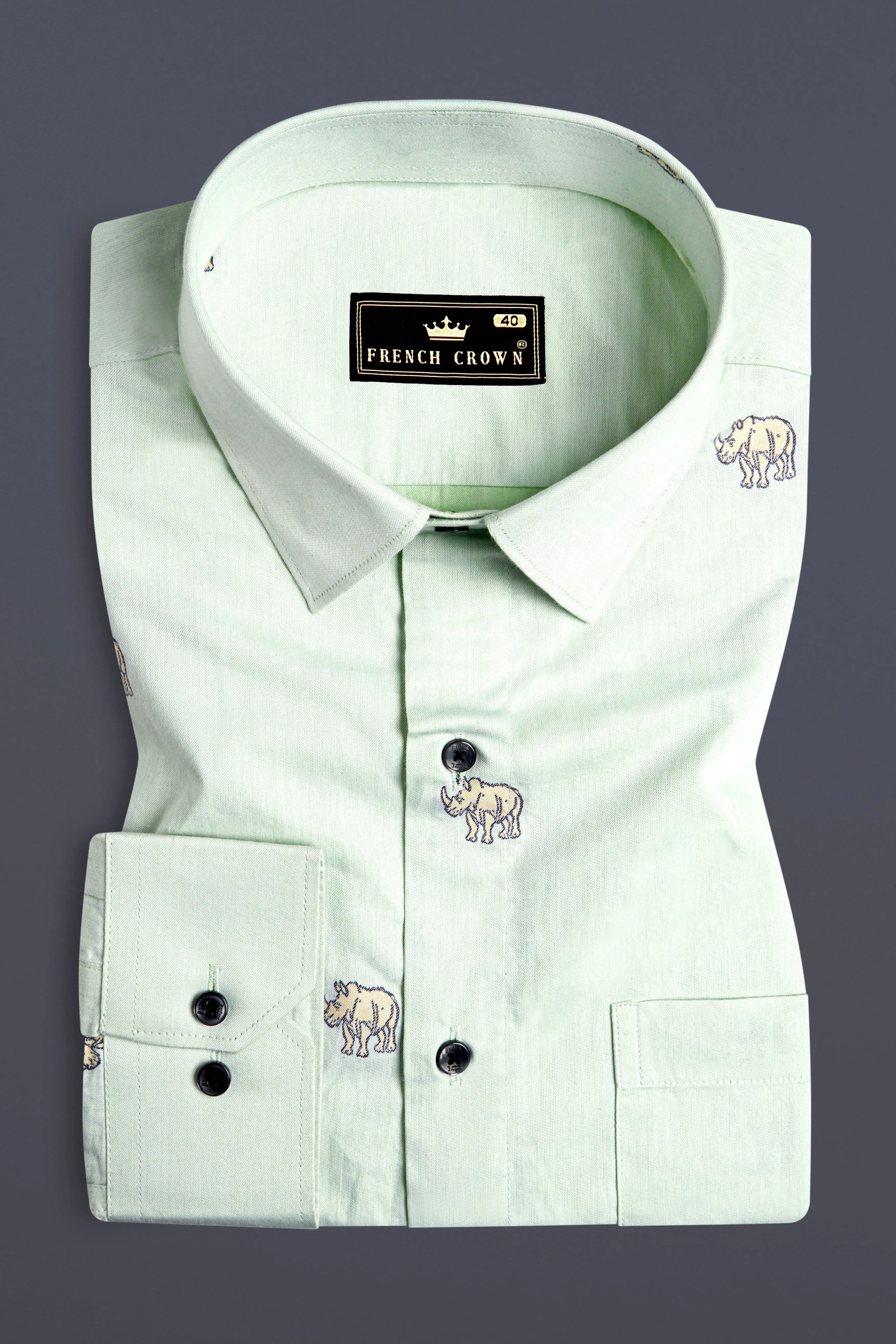 Edward Green Jacquard Textured Premium Giza Cotton Shirt sold by French Crown product image thumbnail 3