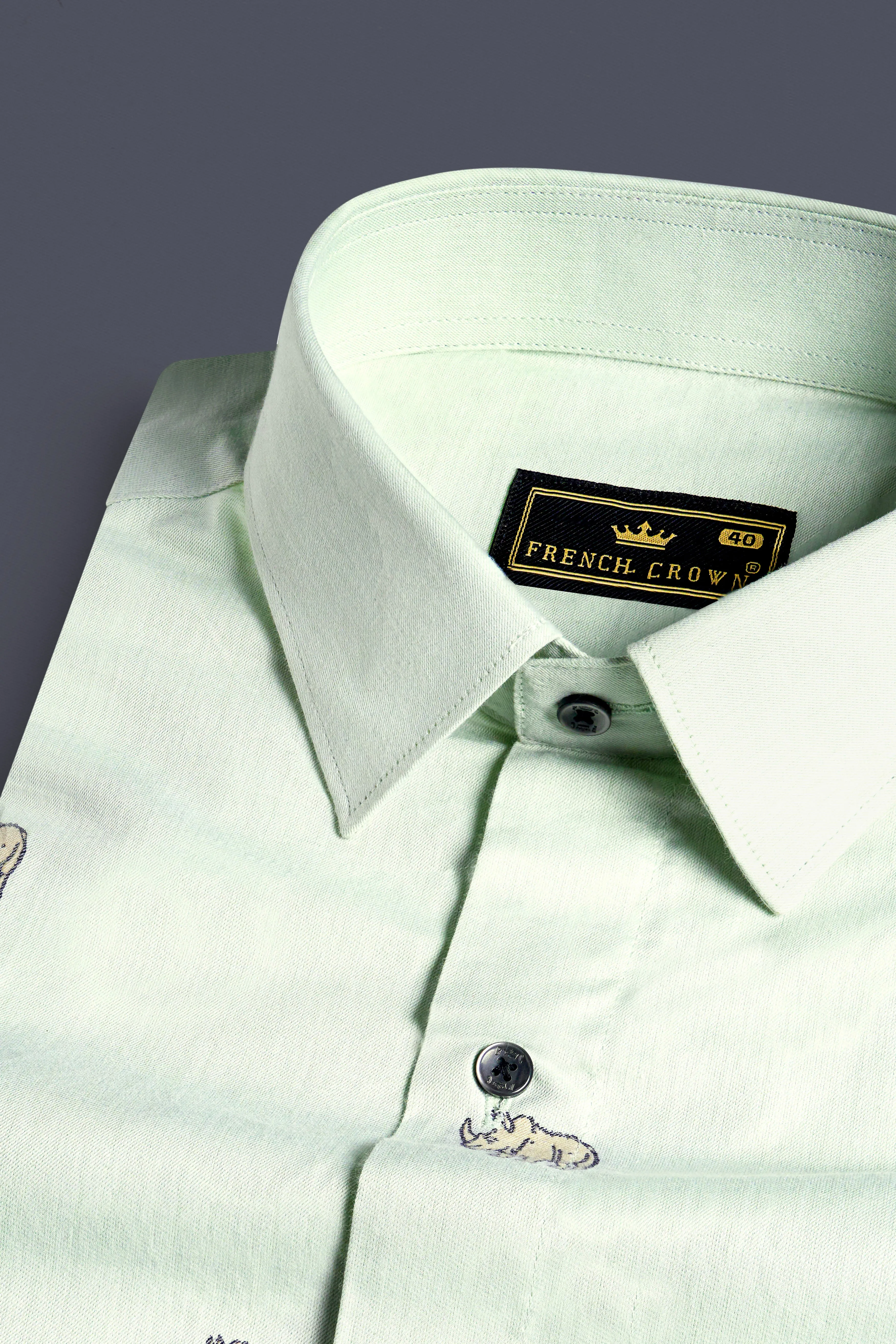 Edward Green Jacquard Textured Premium Giza Cotton Shirt sold by French Crown