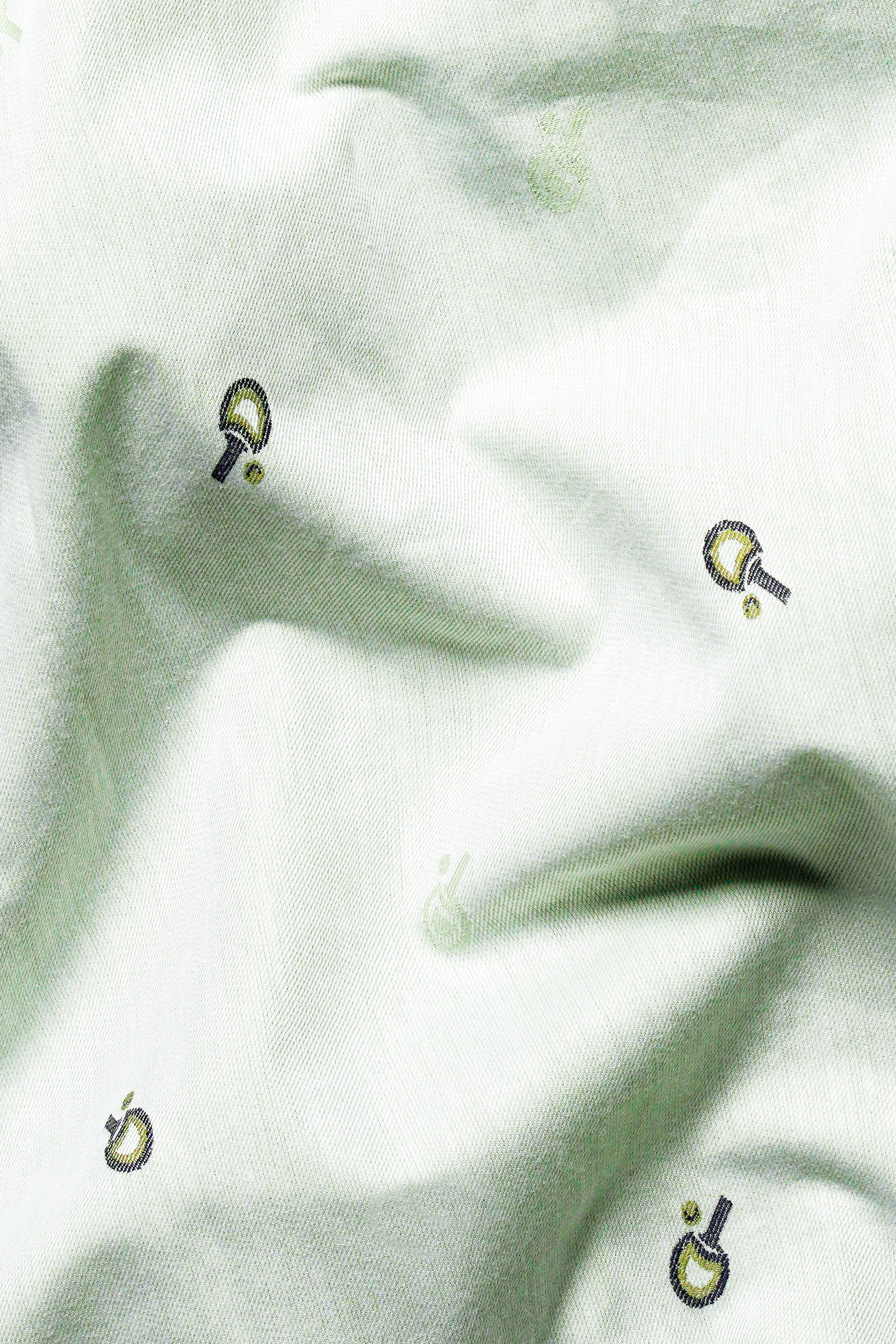 Eggshell Green Jacquard Textured Premium Giza Cotton Shirt sold by French Crown product image thumbnail 2