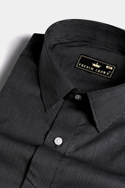 Jade Black and White Checkered Premium Giza Cotton Shirt sold by French Crown