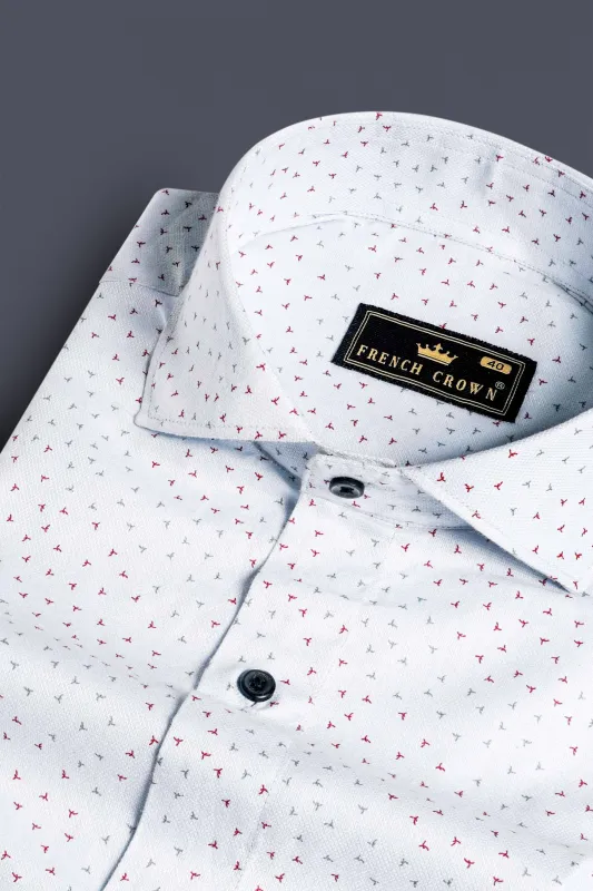 Mischke Gray with Chestnut Brown Dobby Textured Premium Giza Cotton Shirt sold by French Crown