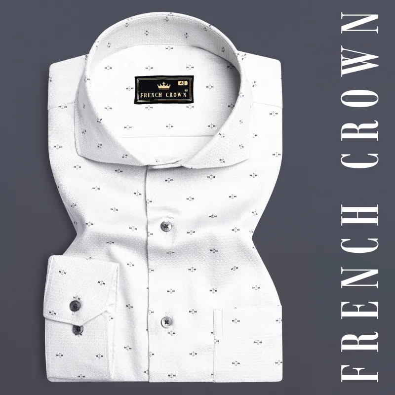 Pale Slate Gray Dobby Textured Premium Giza Cotton Shirt sold by French Crown