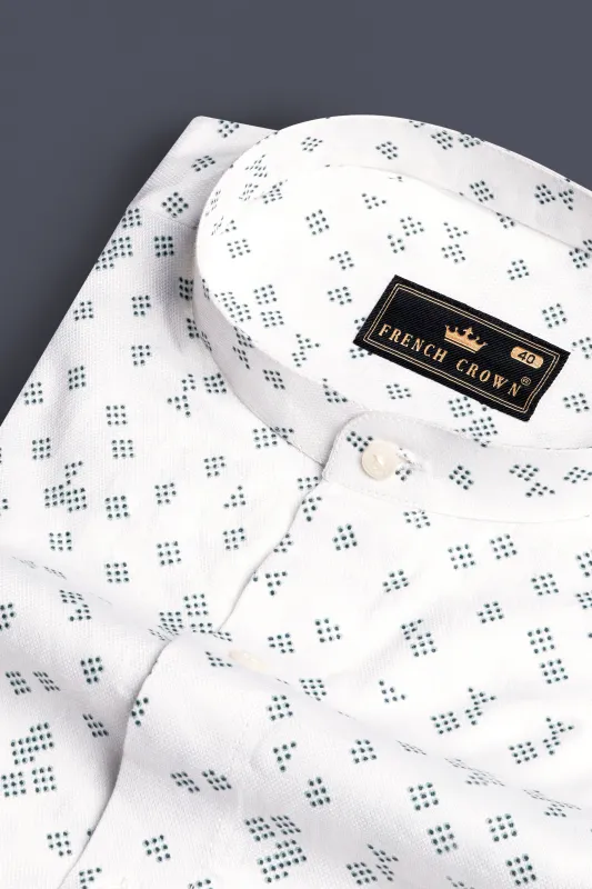 Bright White Dobby Textured Premium Giza Cotton Shirt sold by French Crown