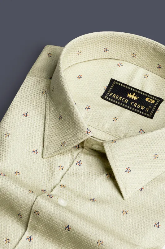 Beryl Green Dobby Textured Premium Giza Cotton Shirt sold by French Crown