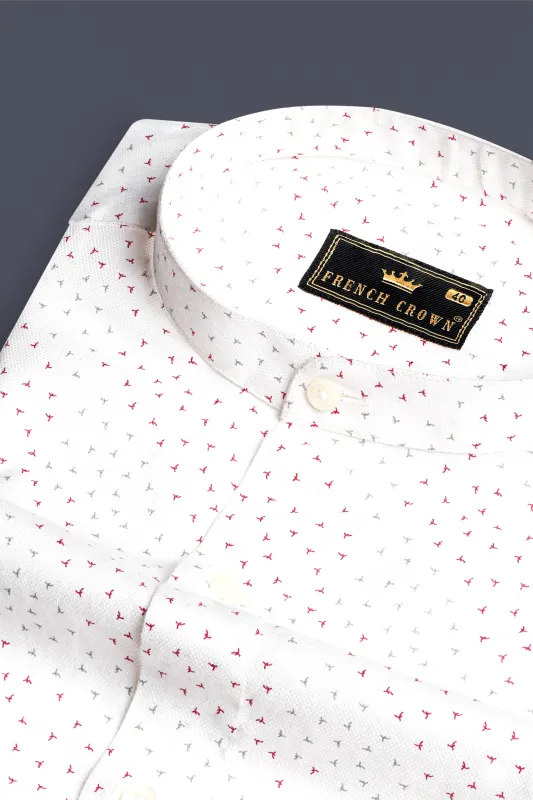 Bright White Dobby Textured Premium Giza Cotton Shirt sold by French Crown