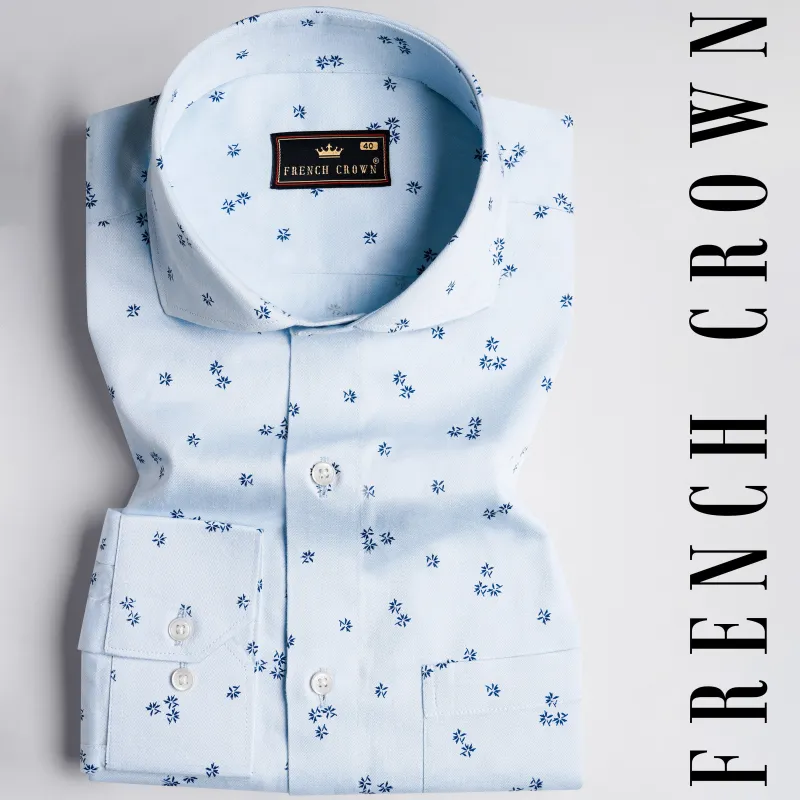 Loblolly with Cobalt Blue Dobby Textured Premium Giza Cotton Shirt sold by French Crown