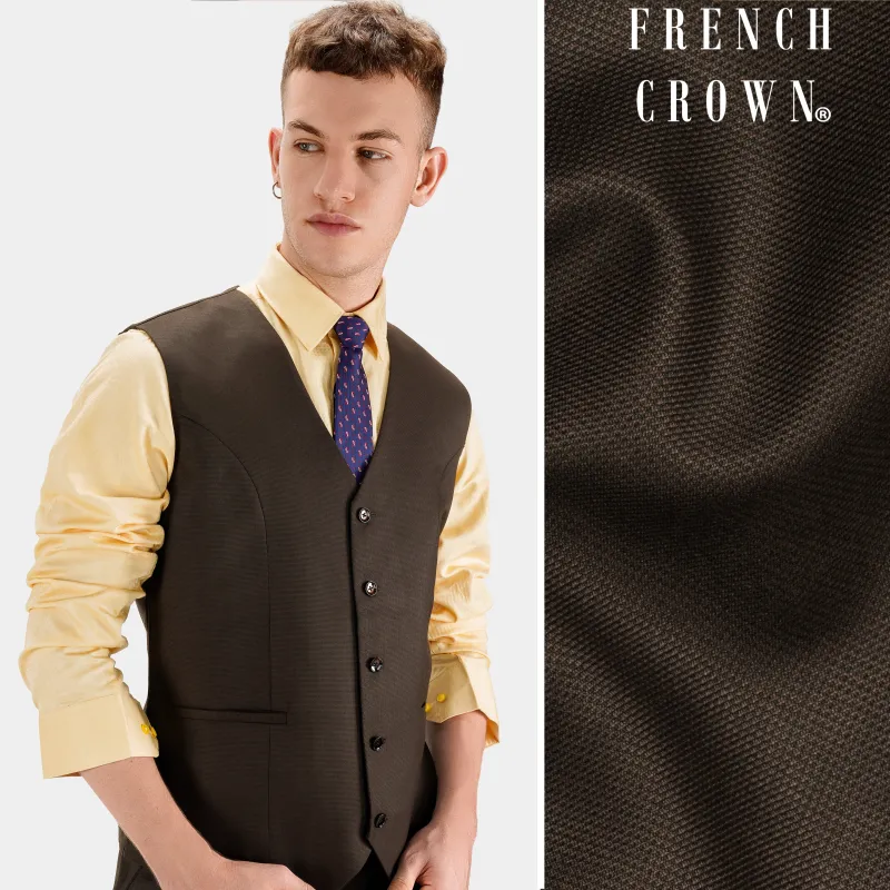 Zeus Brown Wool Rich Waistcoat made by French Crown
