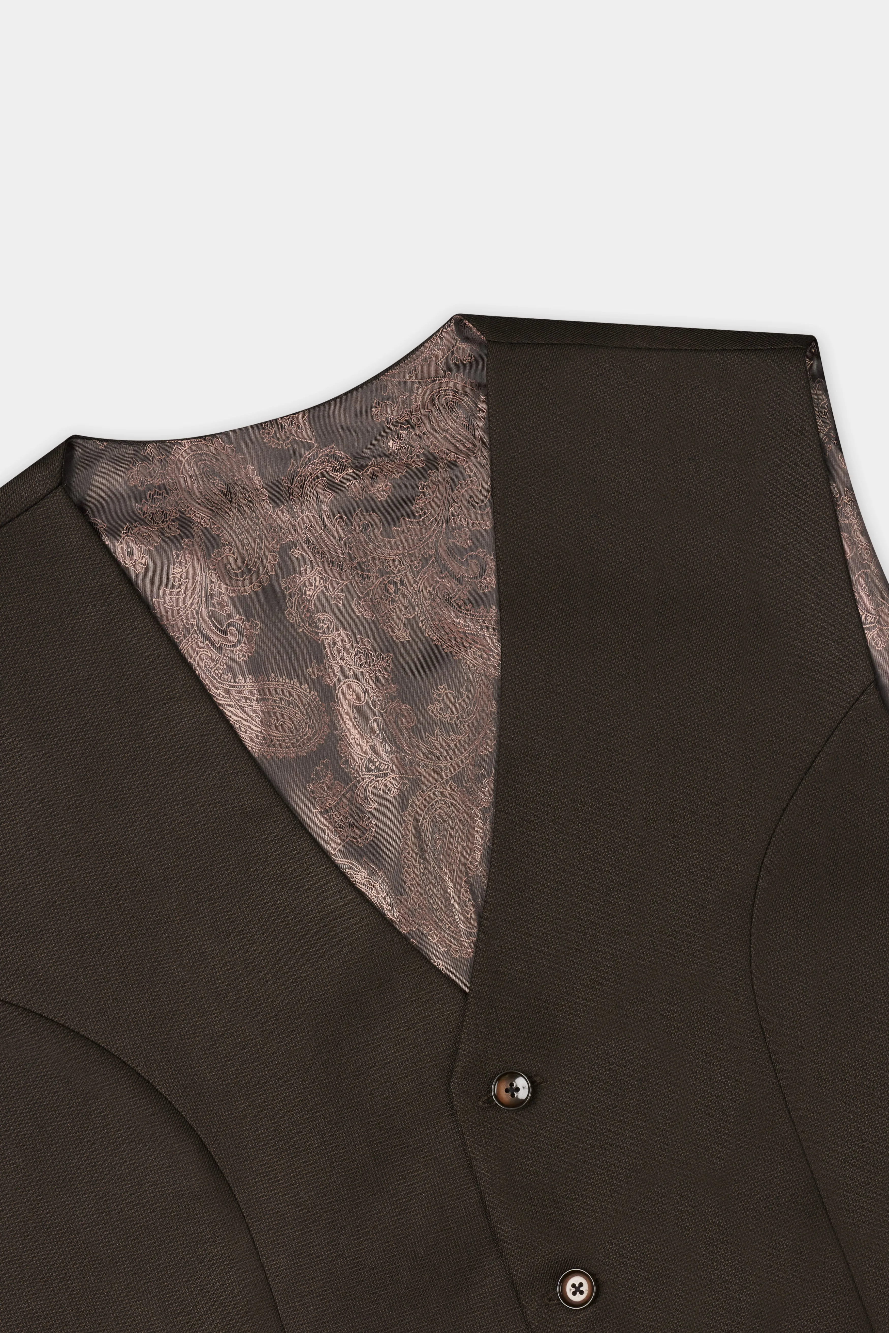 Zeus Brown Wool Rich Waistcoat sold by French Crown product image thumbnail 4