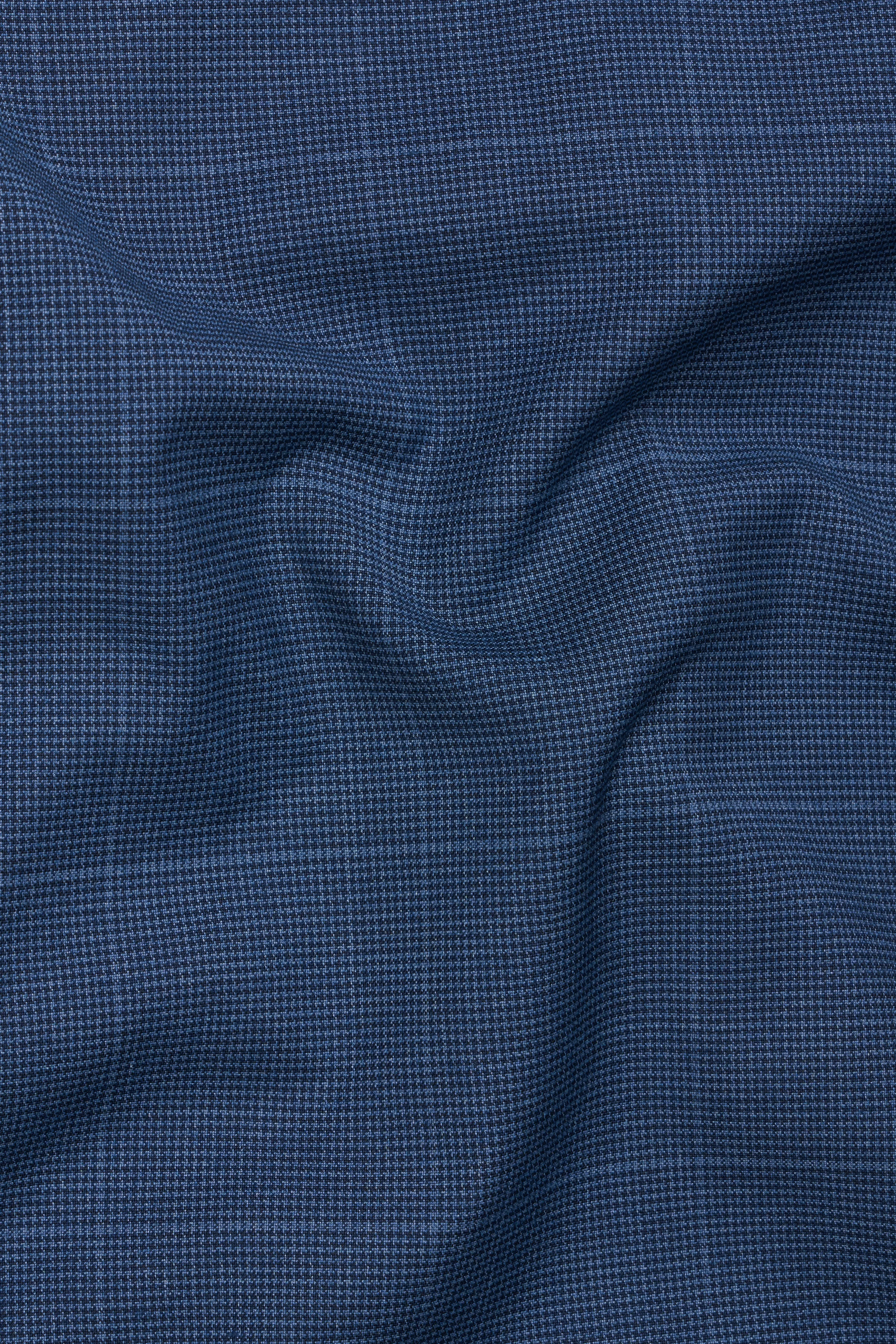 Gun Powder Blue Windowpane Wool Rich Stretchable traveler Waistcoat sold by French Crown product image thumbnail 3