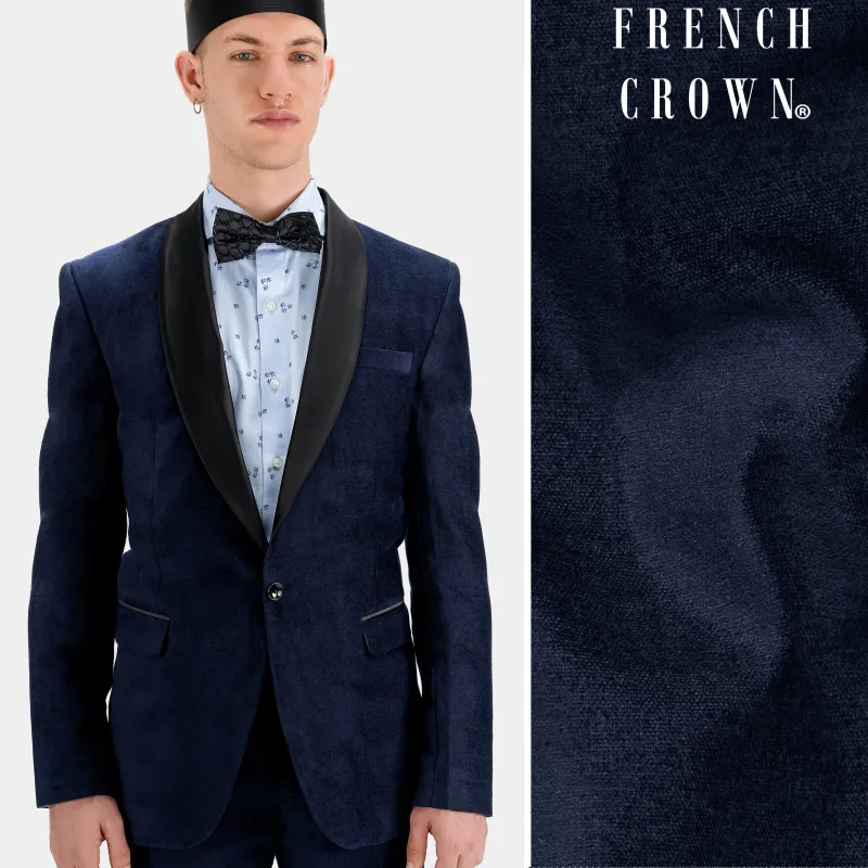 Mirage Blue Single Breasted Tuxedo Blazer made by French Crown