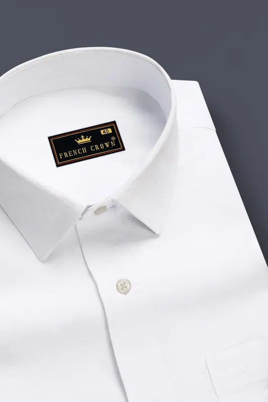 Bright White Luxurious Linen Shirt made by French Crown