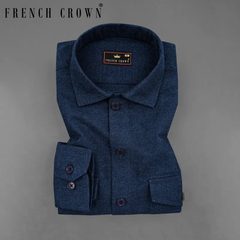 Firefly Blue Flannel Overshirt/Shacket sold by French Crown