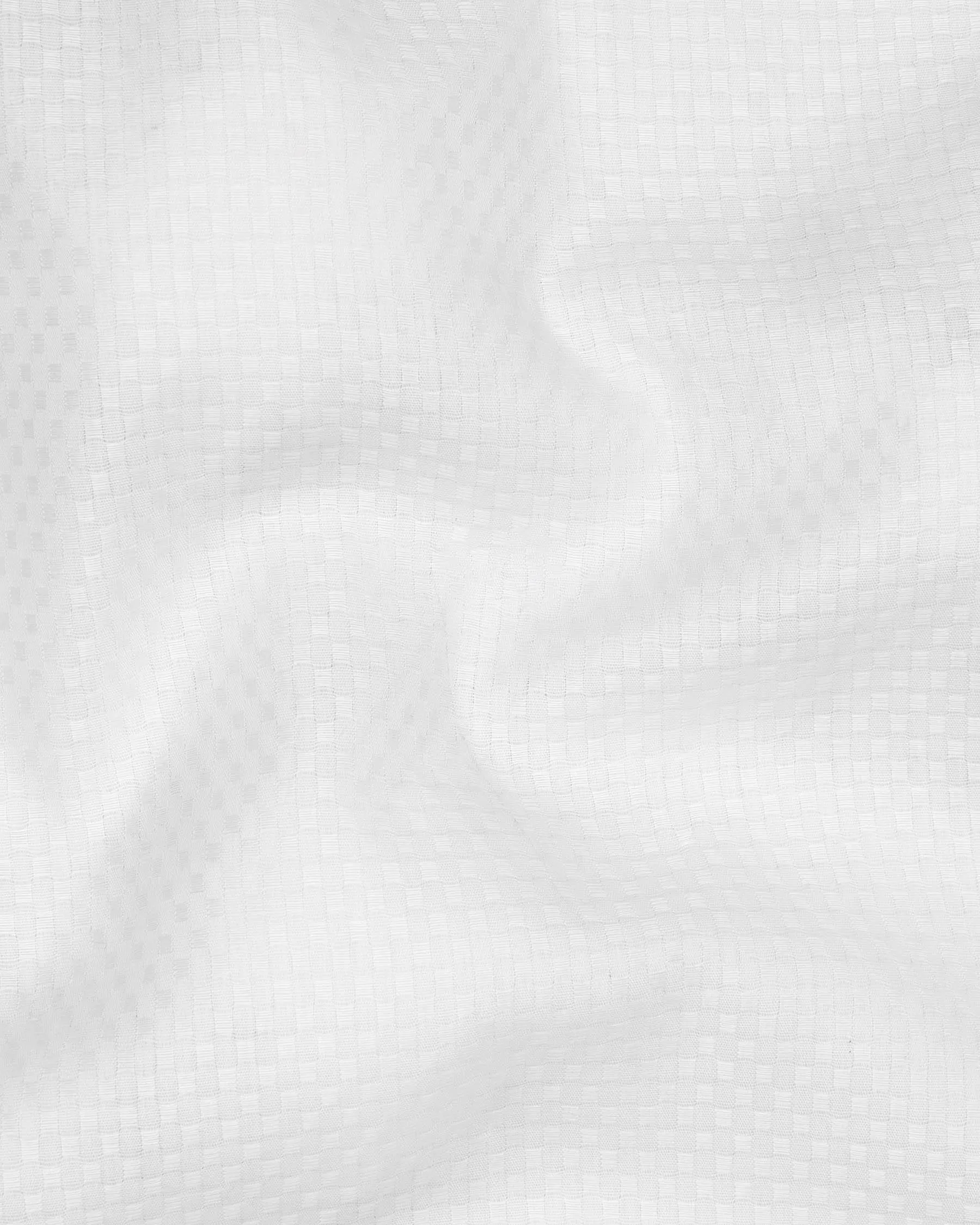 Bright White Dobby Textured Premium Giza Cotton Shirt sold by French Crown product image thumbnail 2