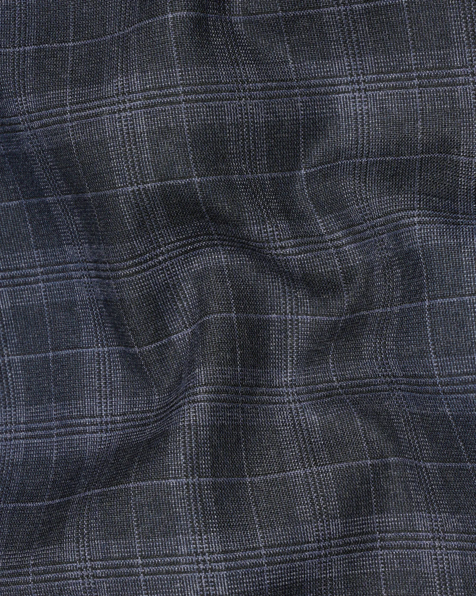 Iridium Gray With Mobster Gray Plaid Nehru Jacket sold by French Crown product image thumbnail 3