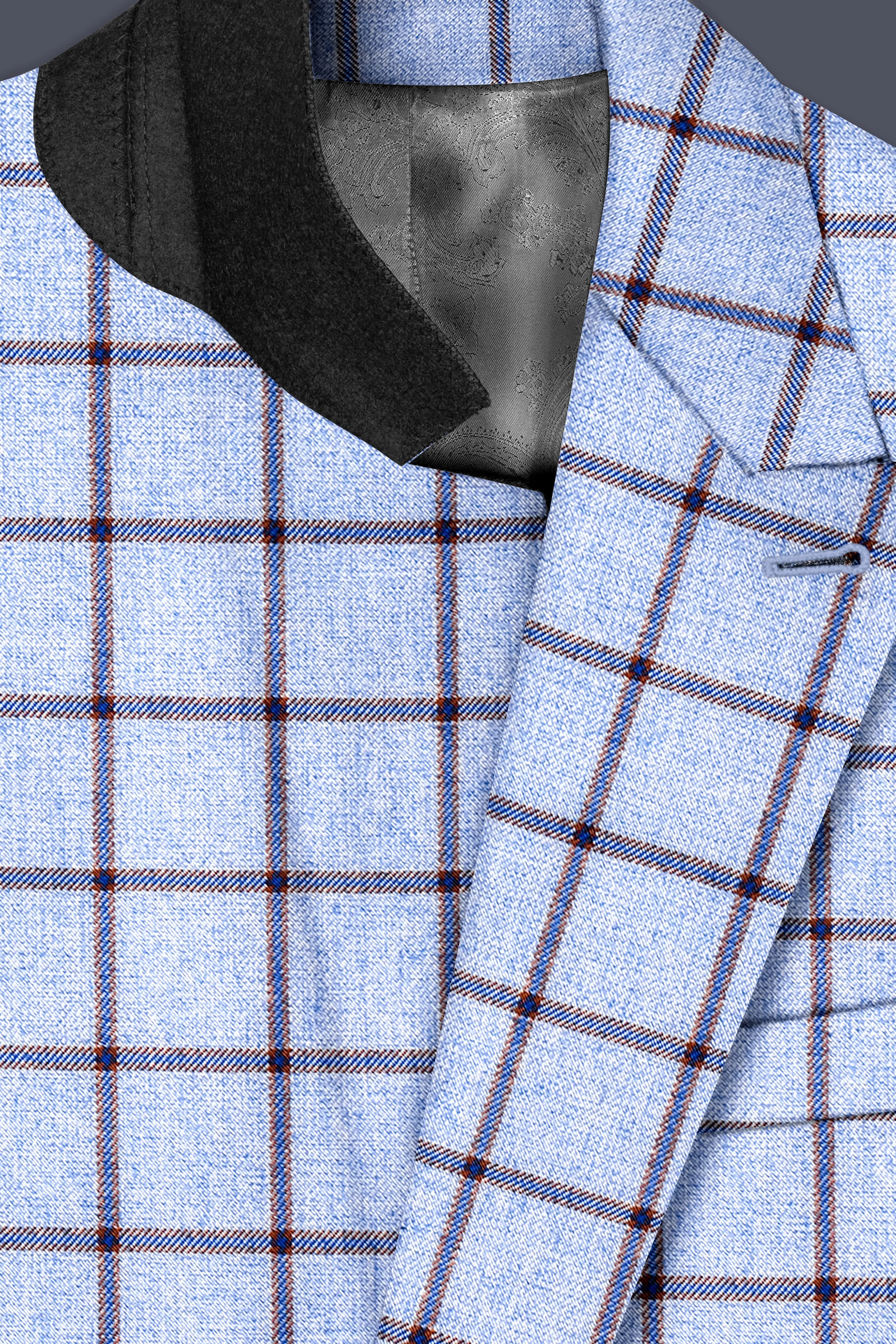 Mistrel-Spun Pearl Blue Windows Wool Rich Double Breasted Suit sold by French Crown product image thumbnail 5