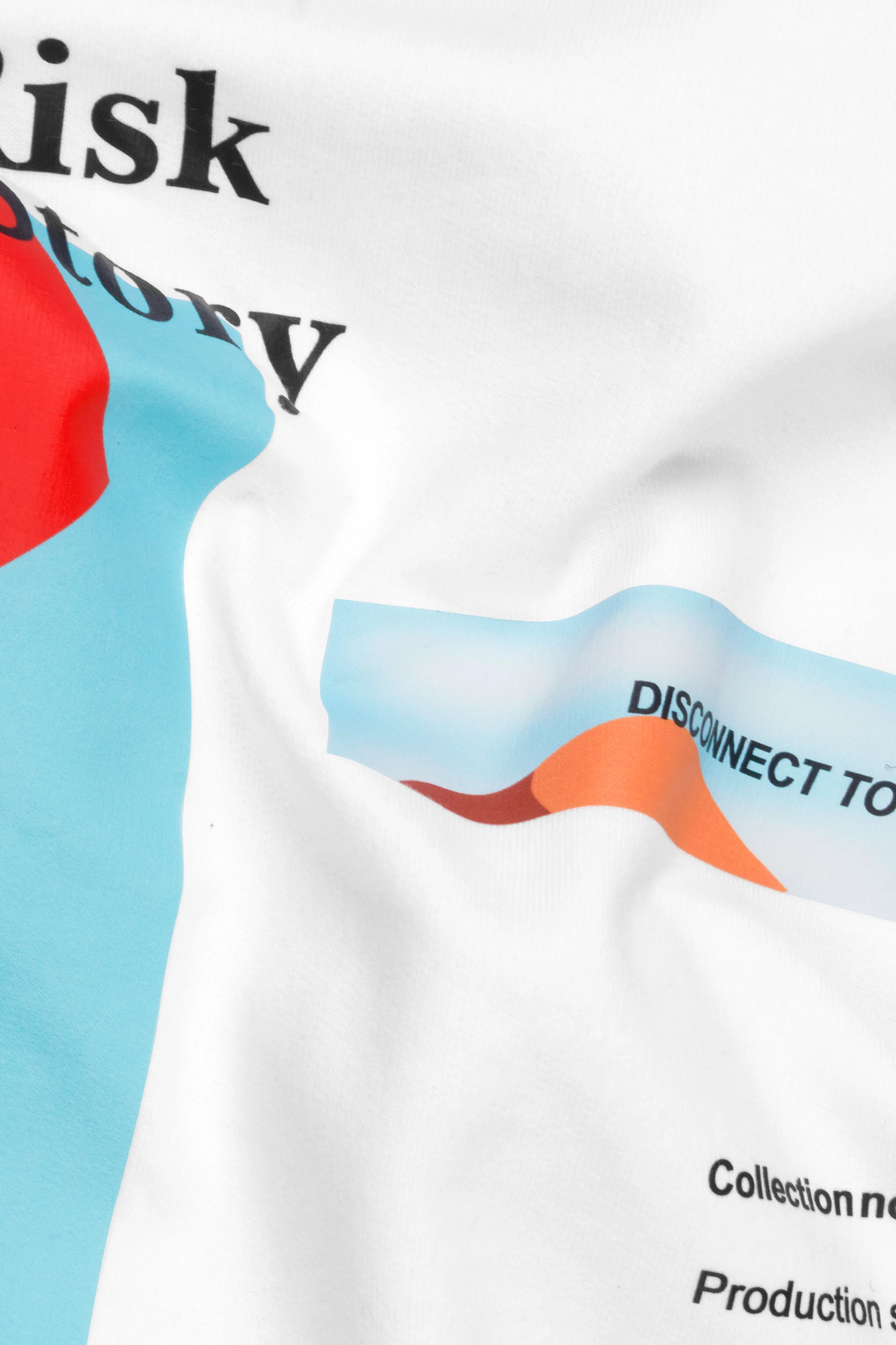 Bright White Printed Premium Cotton Oversized T-Shirt sold by French Crown product image thumbnail 3