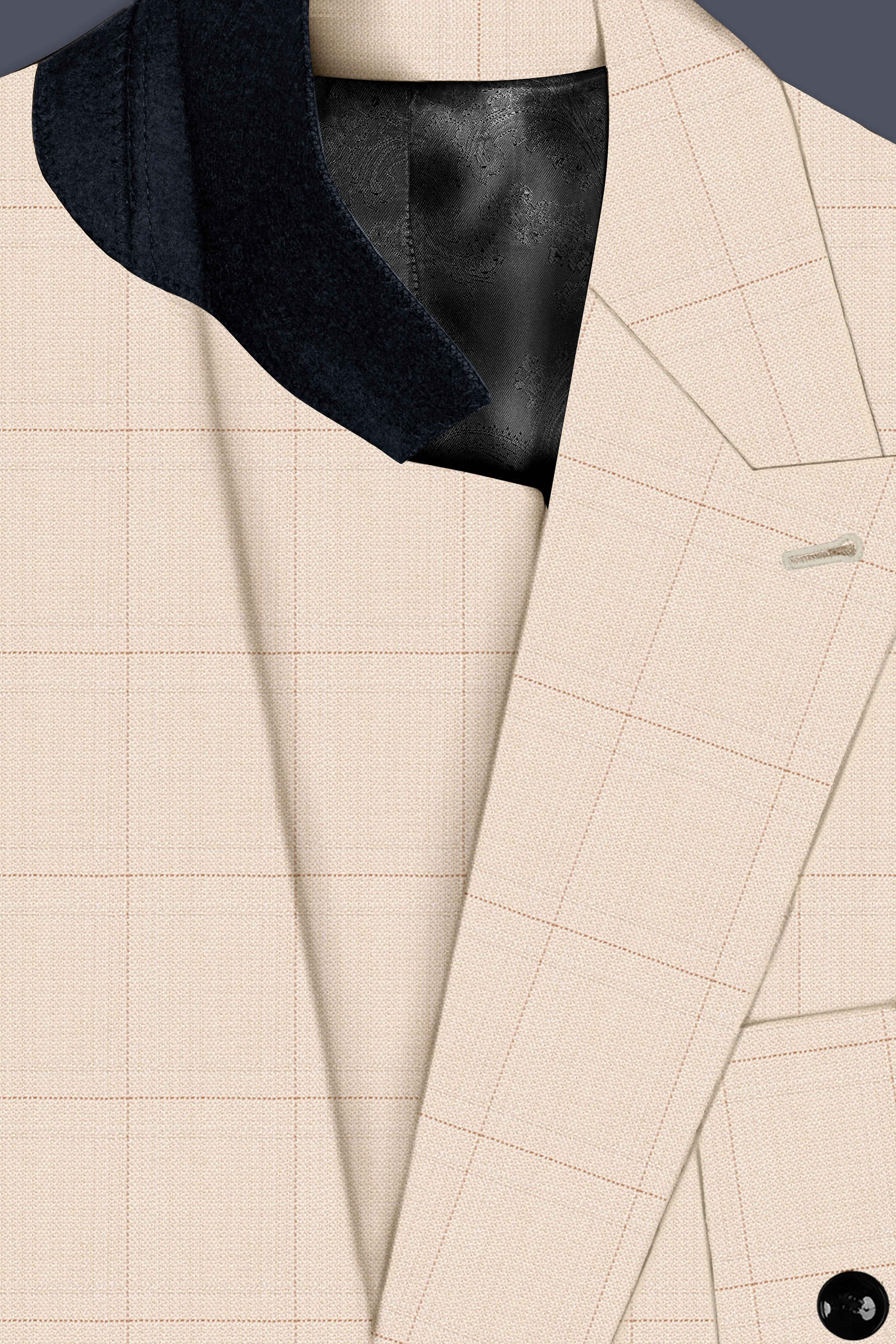 Bronco Cream Windowpane Double Breasted Sports Suit sold by French Crown product image thumbnail 5